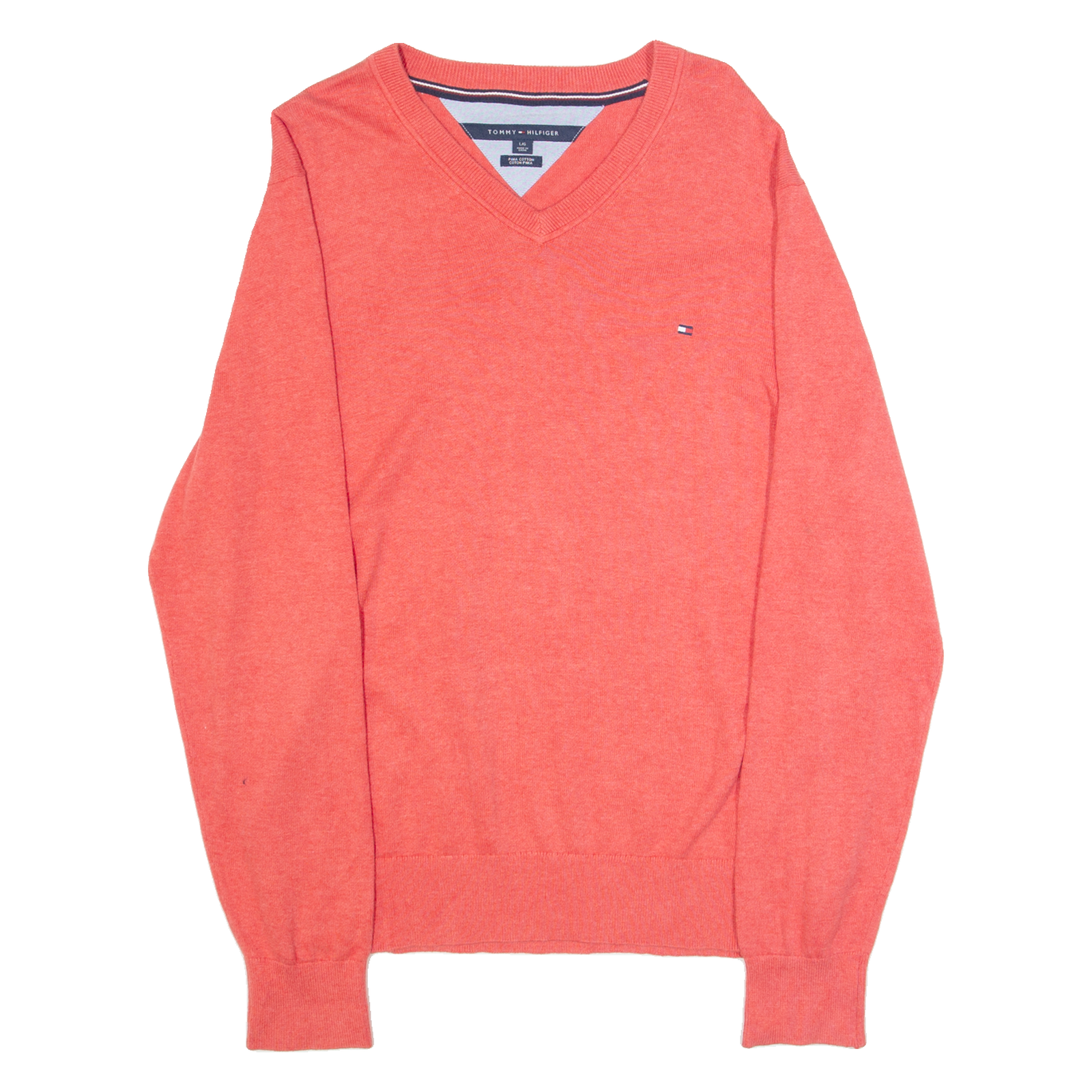 TOMMY HILFIGER Mens Jumper Pink Tight Knit L Refurbished - N/A refurbished available on Cerqular