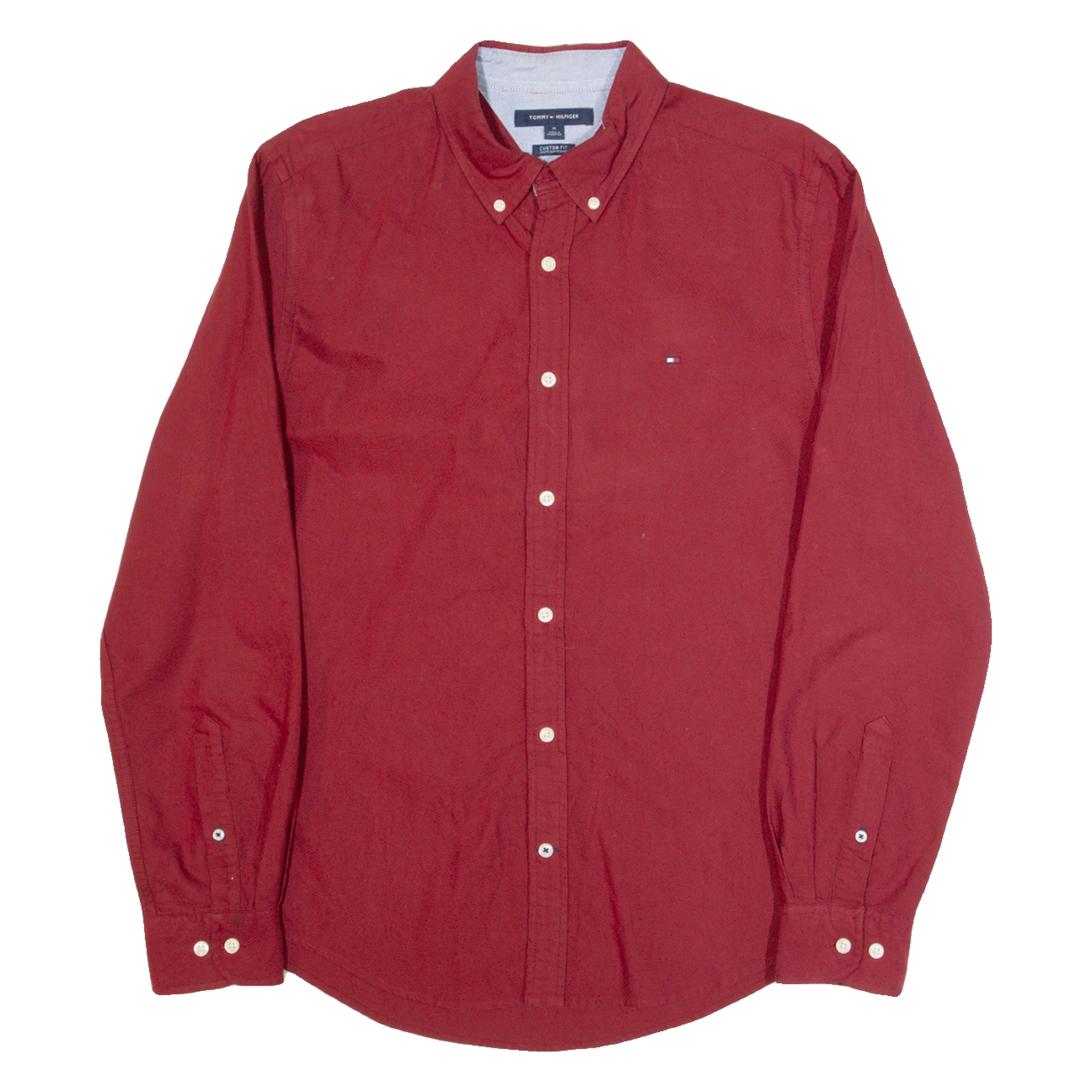 TOMMY HILFIGER Mens Plain Shirt Red Long Sleeve M Refurbished - N/A refurbished available on Cerqular