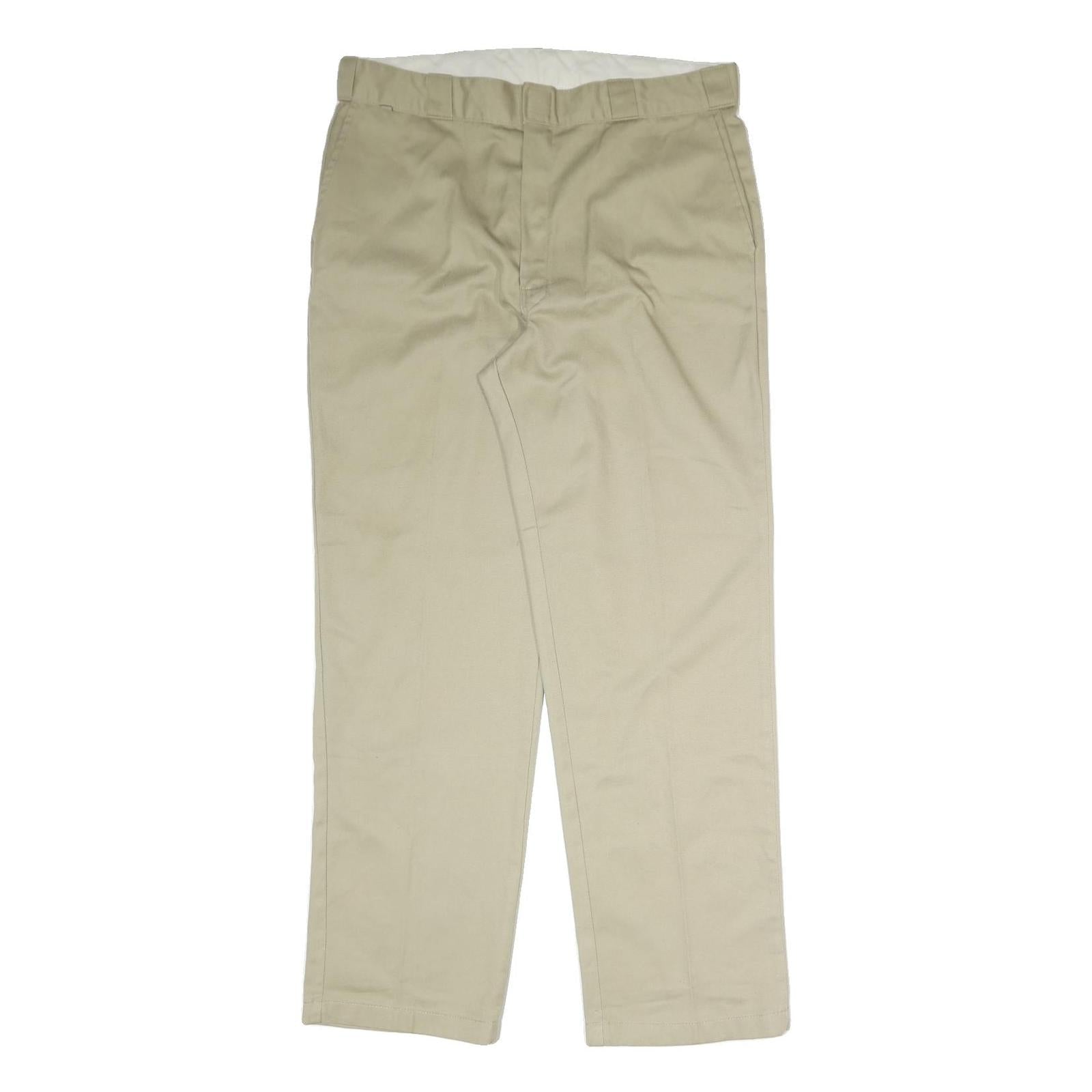 DICKIES Mens Cotton Blend Beige Regular Fit Straight Leg Trousers W37 L33 Refurbished - N/A refurbished available on Cerqular