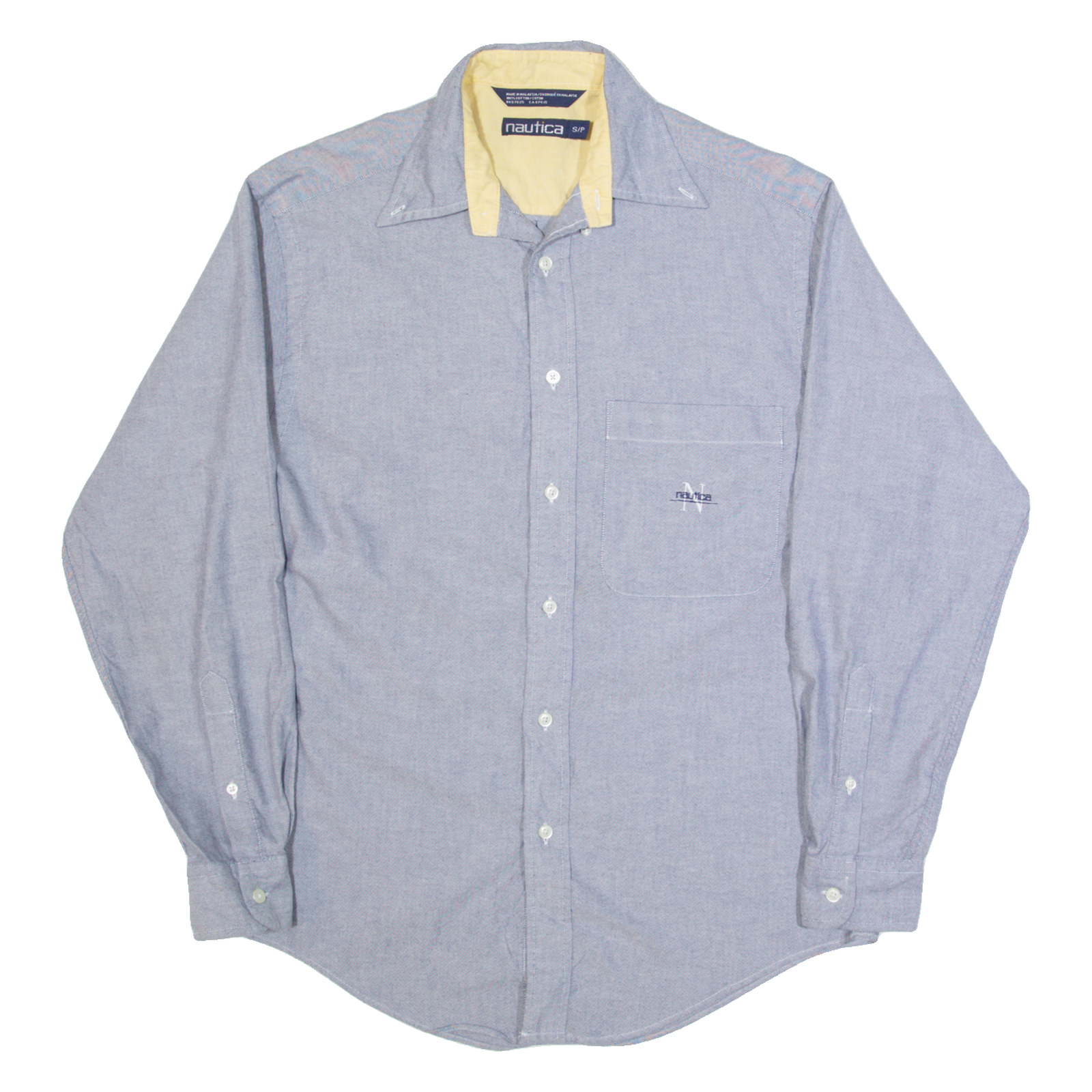 NAUTICA Mens Plain Shirt Blue Long Sleeve S Refurbished - N/A refurbished available on Cerqular