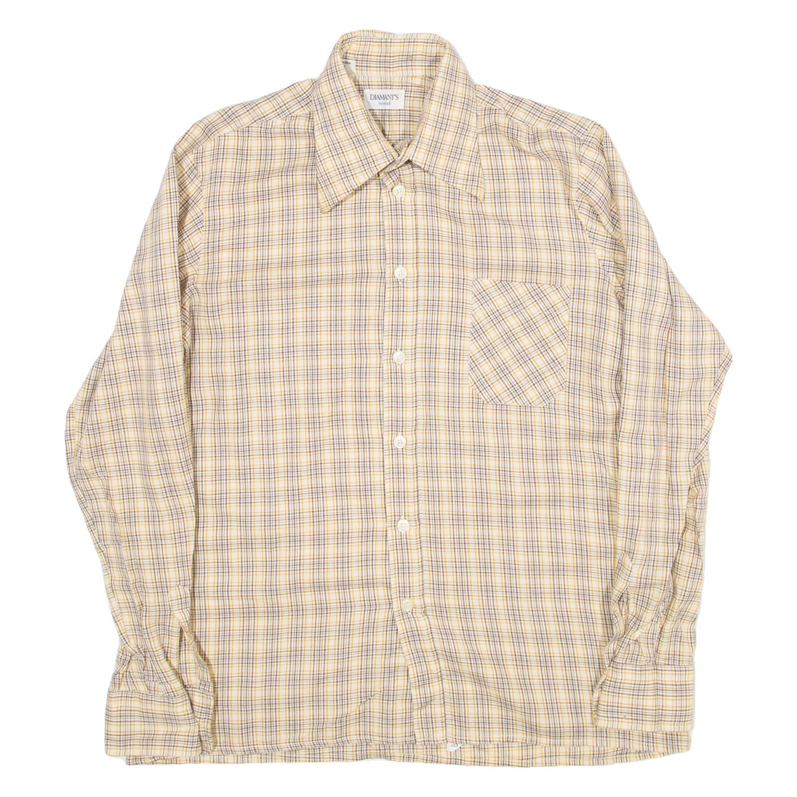 DIAMANT'S Mens Shirt Brown Check Long Sleeve M Refurbished - N/A refurbished available on Cerqular