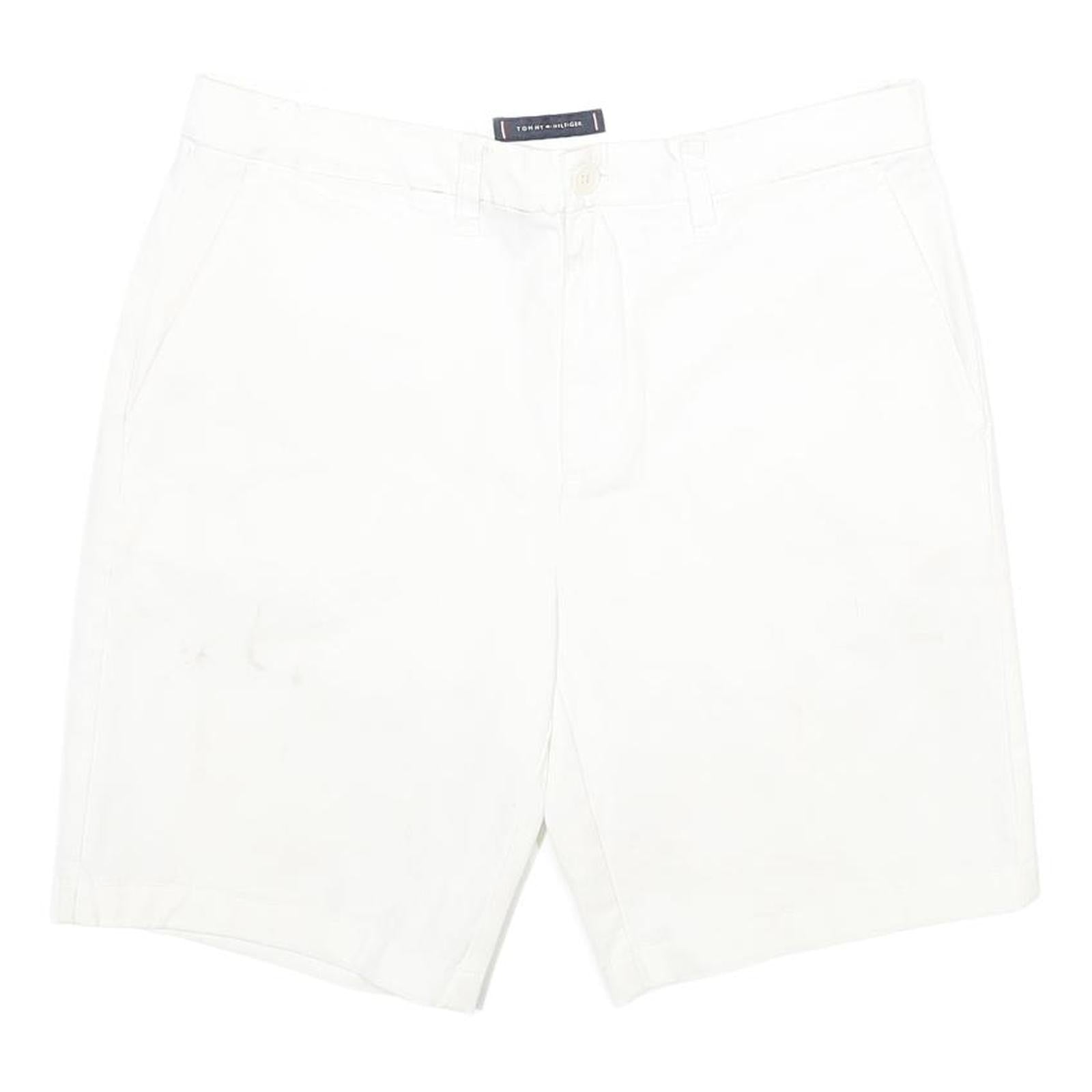 TOMMY HILFIGER Mens White Casual Shorts M W32 Cotton Blend Classic Fit Refurbished - N/A refurbished available on Cerqular