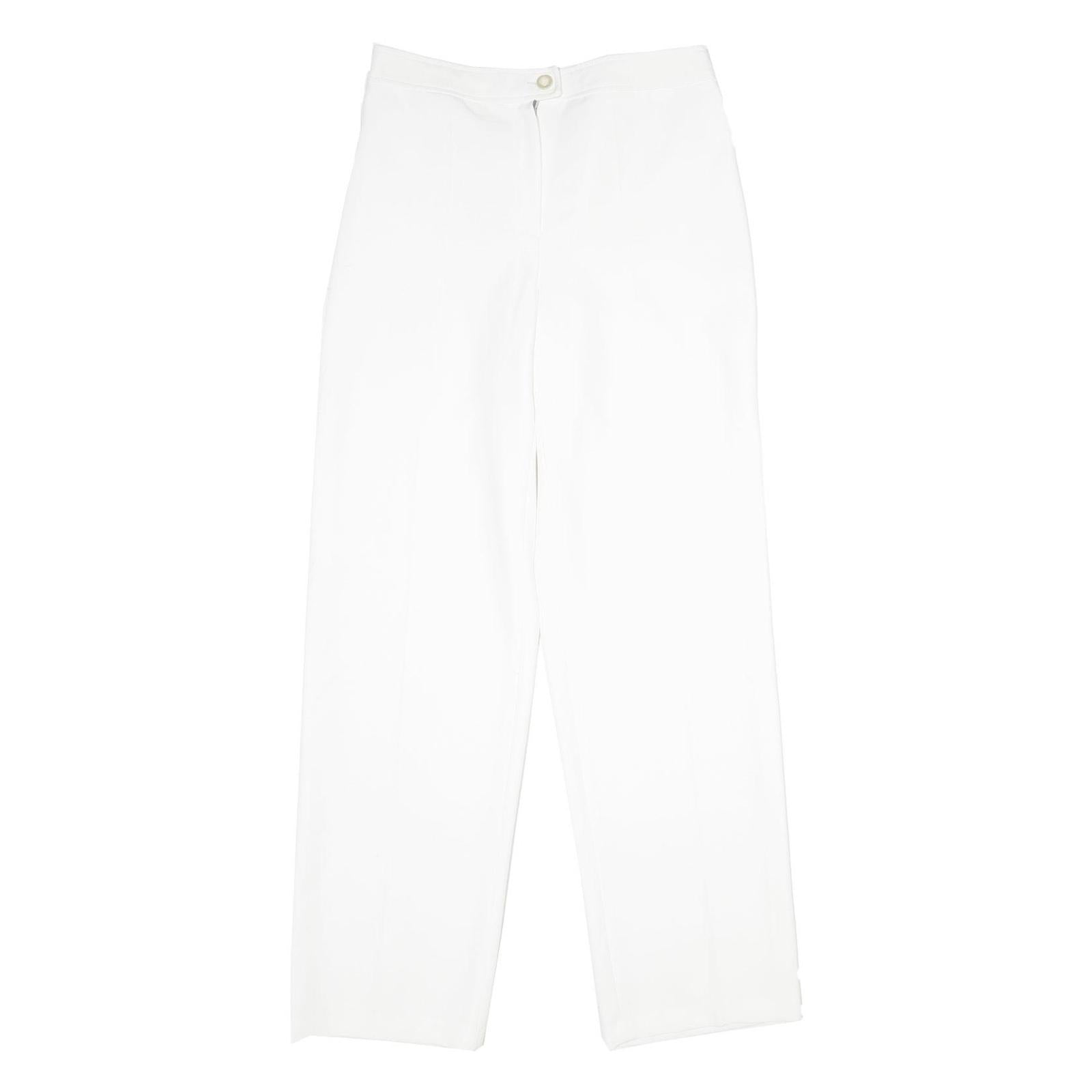 LINGARA Womens White Regular Fit Straight Leg Trousers W28 L34 Zip Closure Refurbished - N/A refurbished available on Cerqular