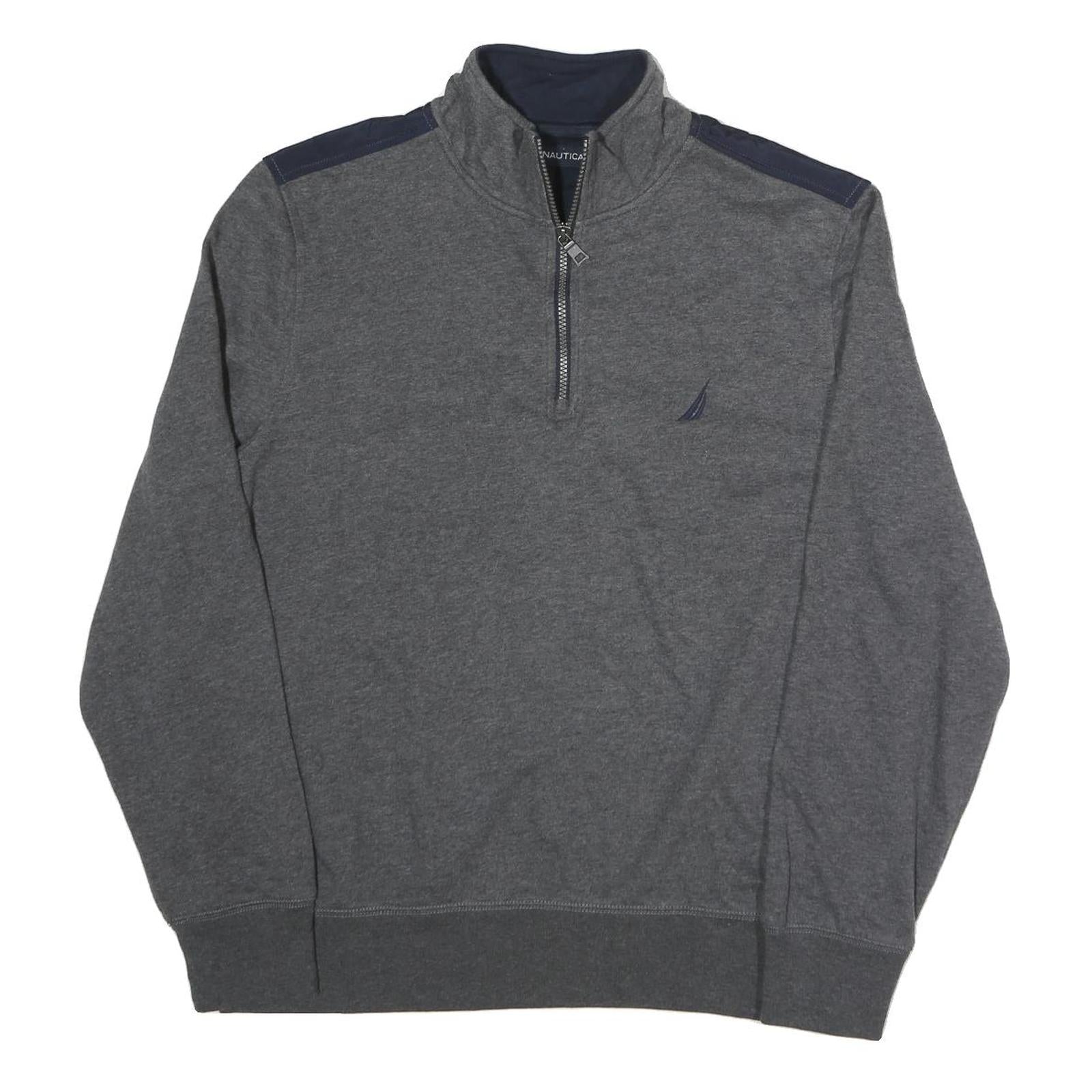 NAUTICA Mens Grey Crew Neck L Cotton Blend Sweatshirt with Shoulder Detail Refurbished - N/A refurbished available on Cerqular