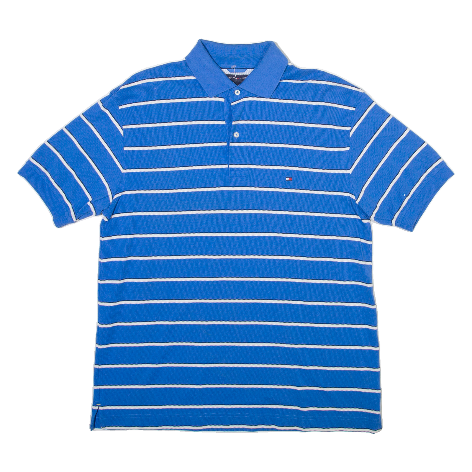 TOMMY HILFIGER Mens Polo Shirt Blue Striped M Refurbished - N/A refurbished available on Cerqular