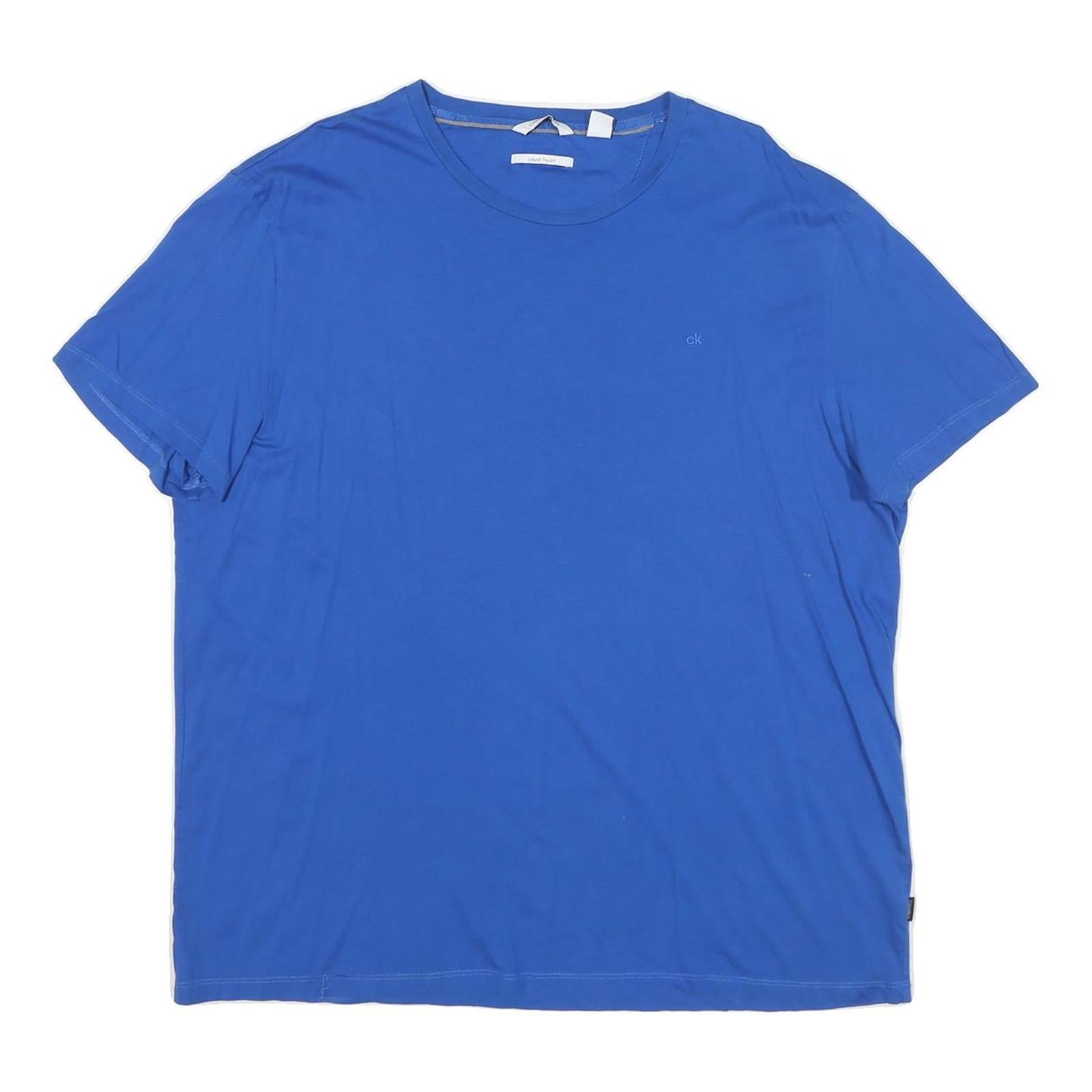 CALVIN KLEIN JEANS Womens Blue T-Shirt 2XL Short Sleeve Crew Neck Plain Cotton Refurbished - N/A refurbished available on Cerqular