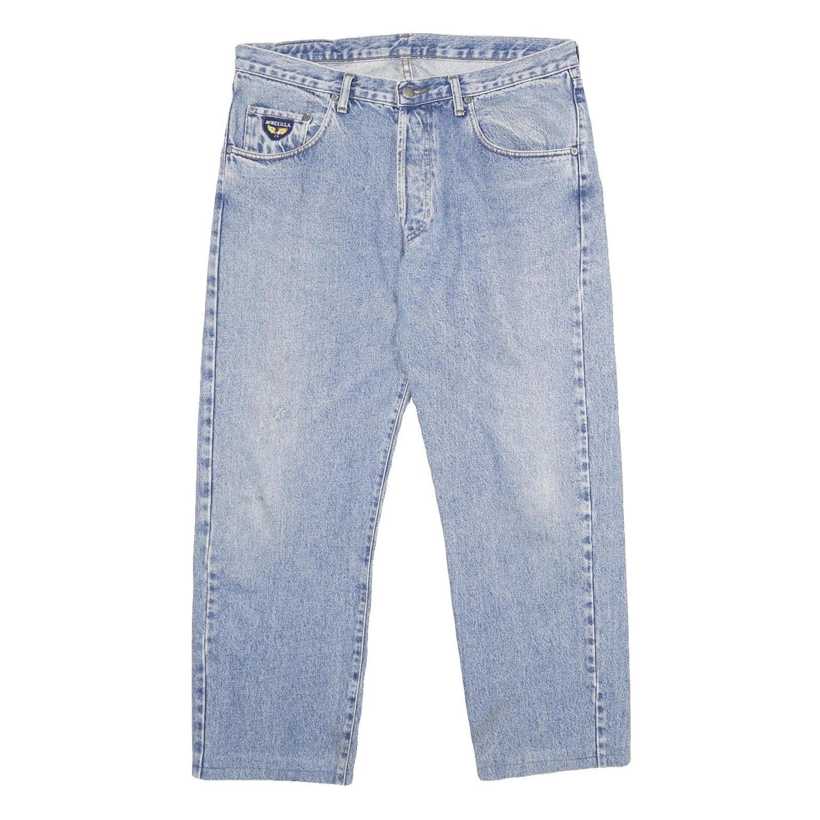 AVIREX Mens Jeans Blue Relaxed Straight Denim Light W36 L30 Classic Casual Refurbished - N/A refurbished available on Cerqular