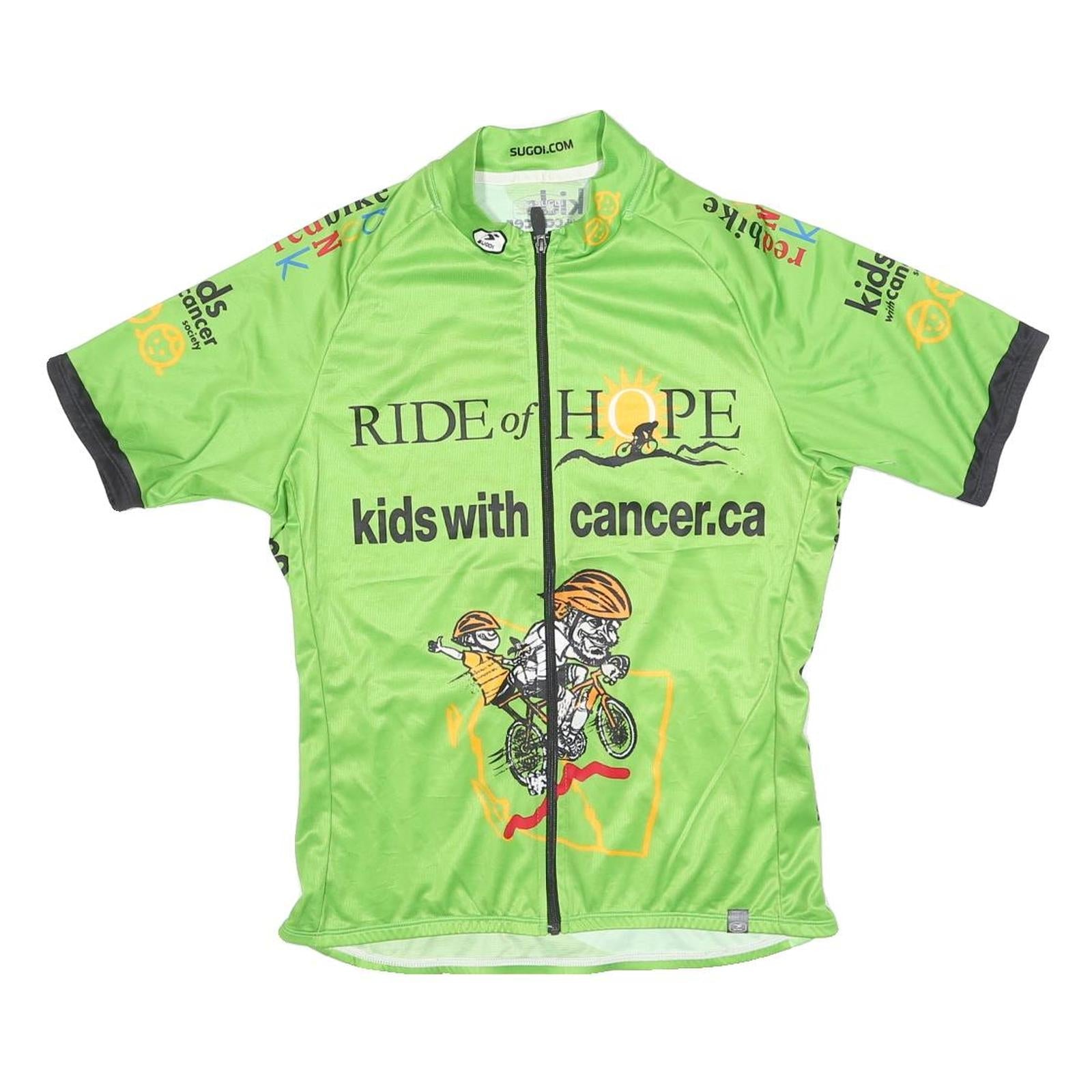 SUGOI Mens Green Ride Of Hope Graphic Cycling Jersey L Short Sleeve Zip Front Refurbished - N/A refurbished available on Cerqular