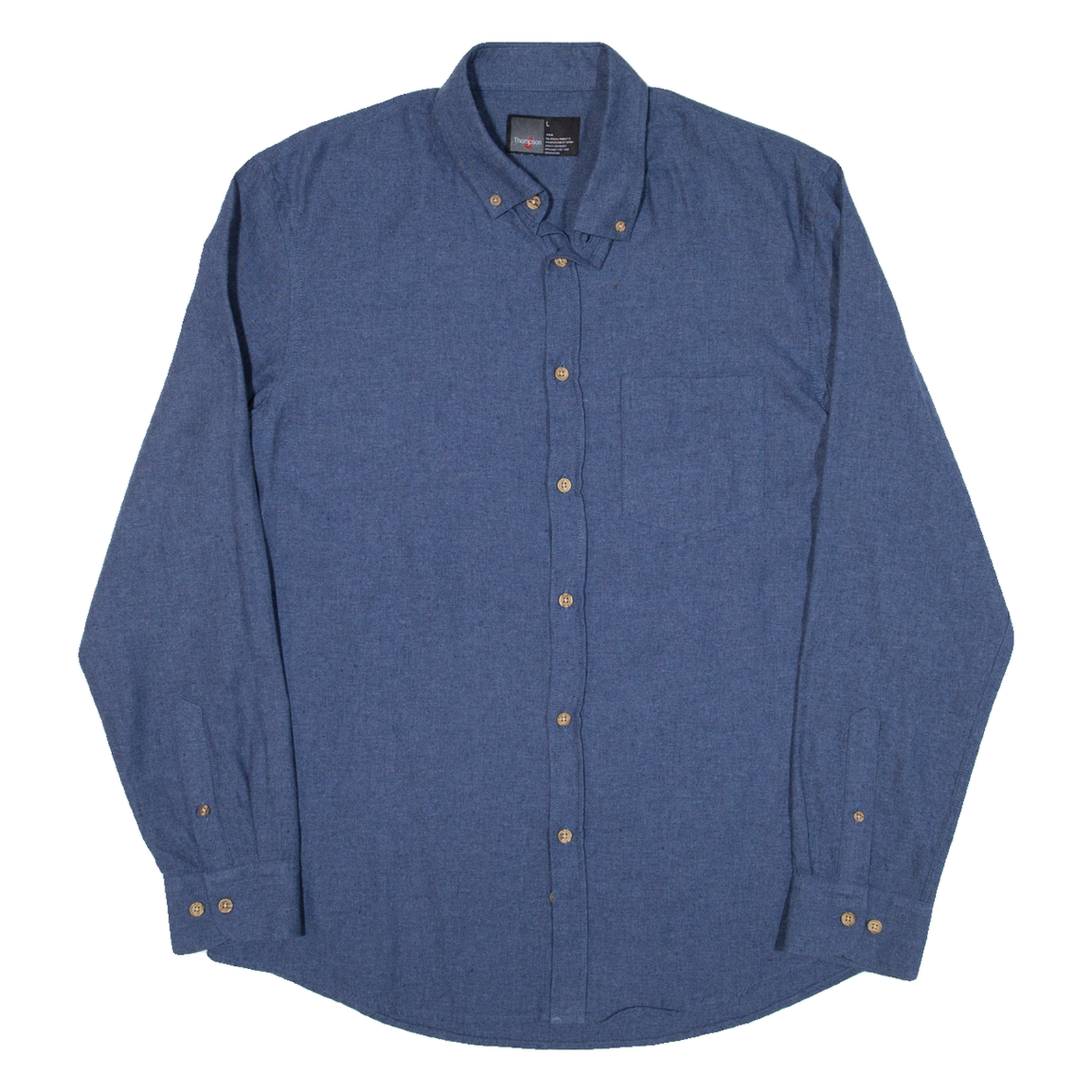 Buy THOMPSON Mens Plain Shirt Blue Long Sleeve L Refurbished - $18.19 THOMPSON Mens Plain Shirt Blue Long Sleeve L Refurbished - N/A refurbished available on Cerqular