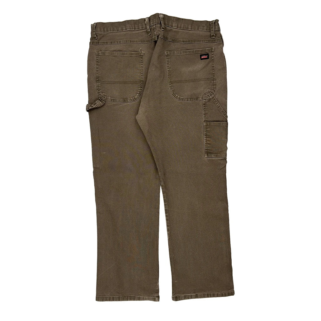 Dickies Carpenter Trousers - 38W 28L Brown Cotton Refurbished - Thrifted (note: this is a term often used to describe second- refurbished available on Cerqular