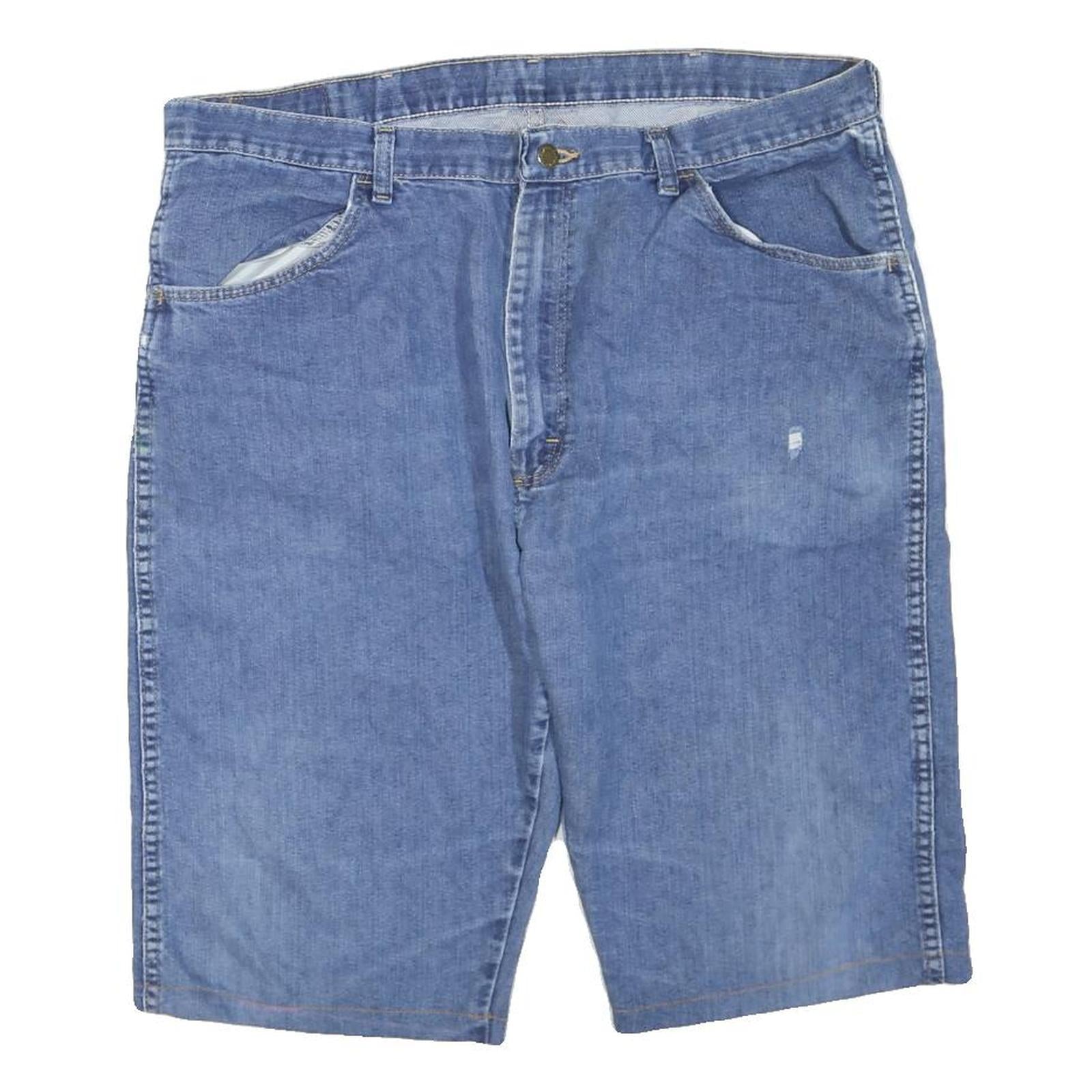 WRANGLER Mens Denim Blue Casual Shorts XL W40 Cotton Blend Comfortable Fit Refurbished - N/A refurbished available on Cerqular