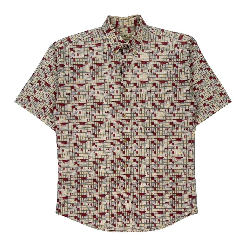 Natural Issue Checked Short Sleeve Shirt - Small Multicoloured Cotton Refurbished - Thrifted (note: this is a term often used to describe second- refurbished available on Cerqular