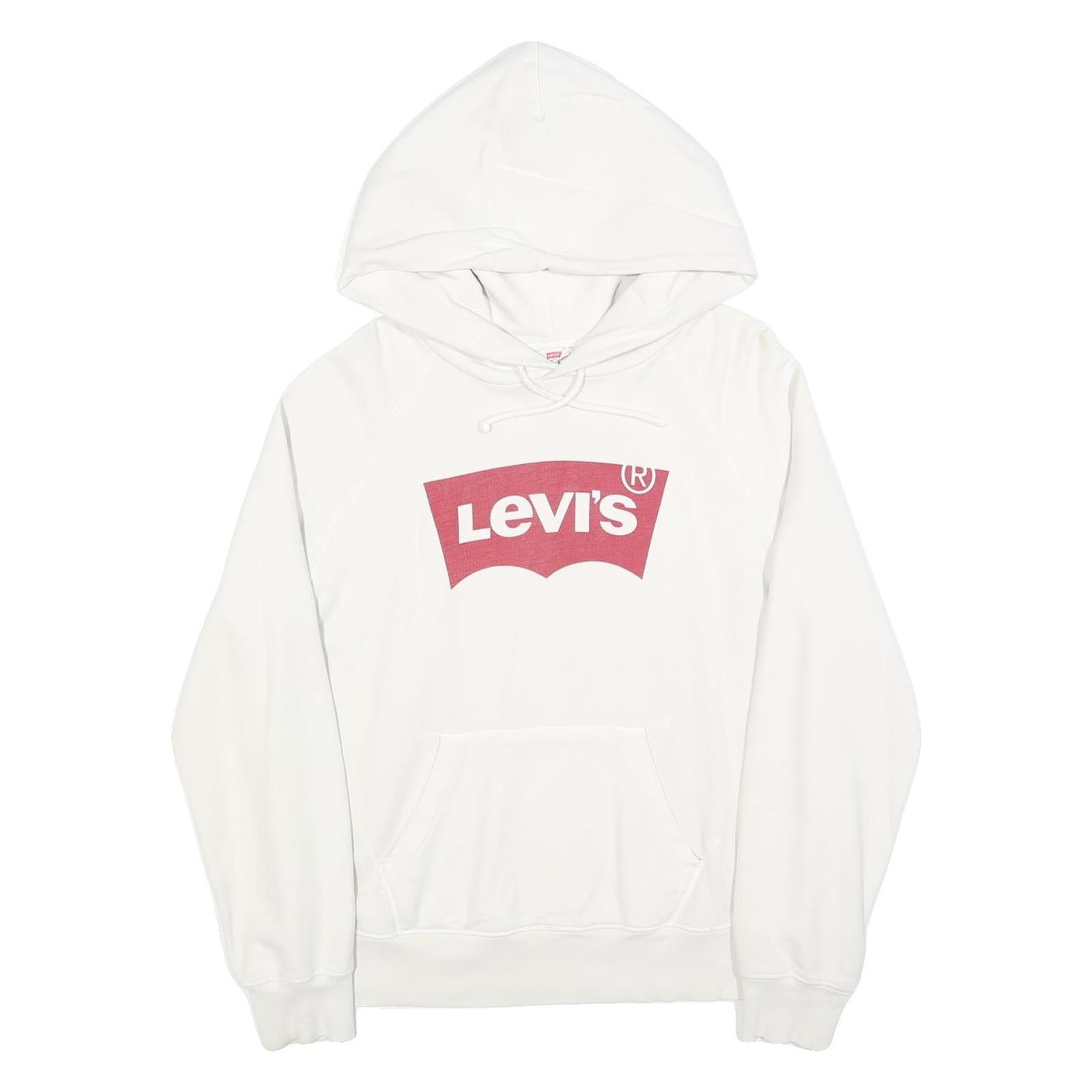 LEVI'S Mens White Hoodie S Cotton Blend Pullover Casual Sweatshirt Refurbished - N/A refurbished available on Cerqular