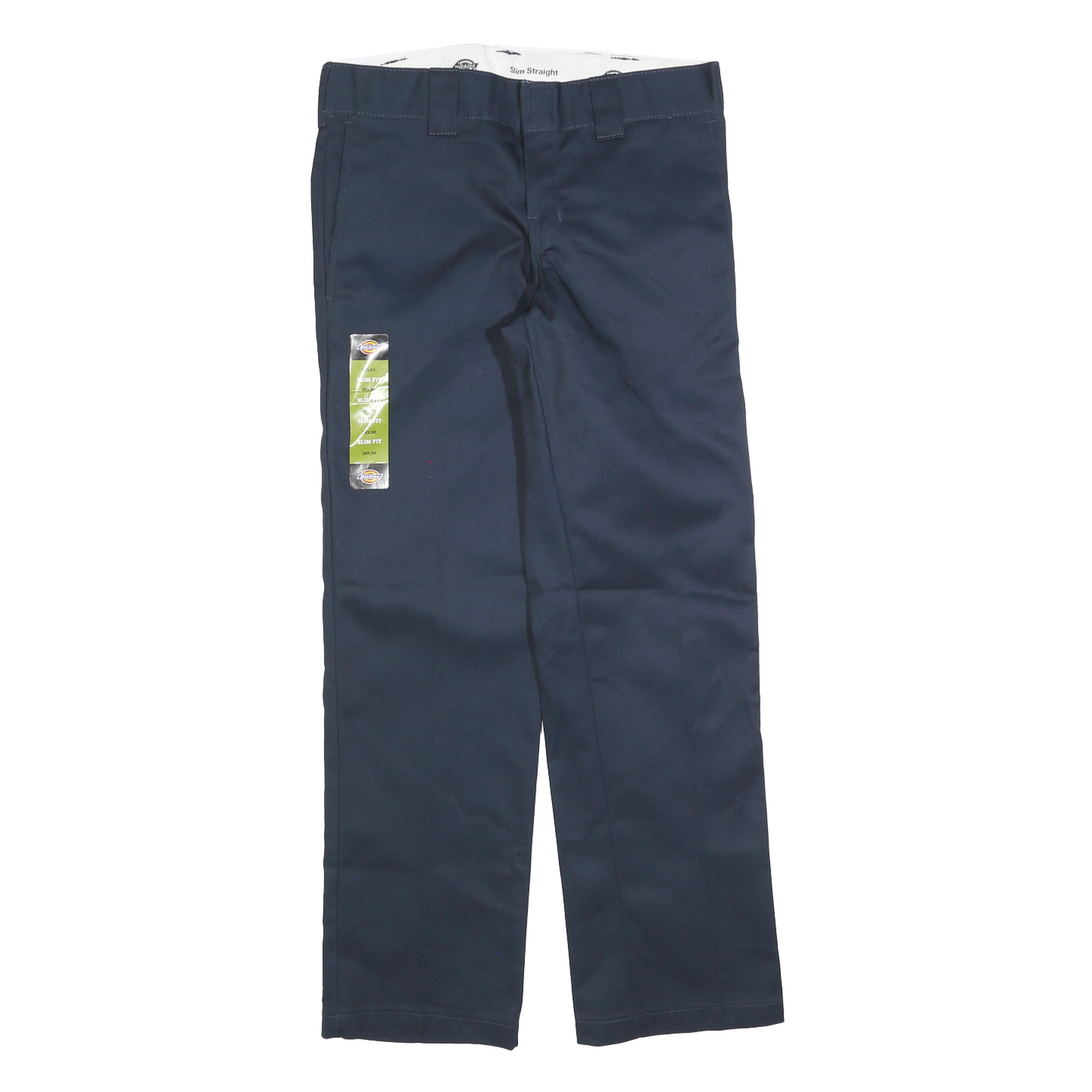 DICKIES Mens Cotton Blend Navy Slim Straight Trousers W30 L30 Workwear Zip Refurbished - N/A refurbished available on Cerqular