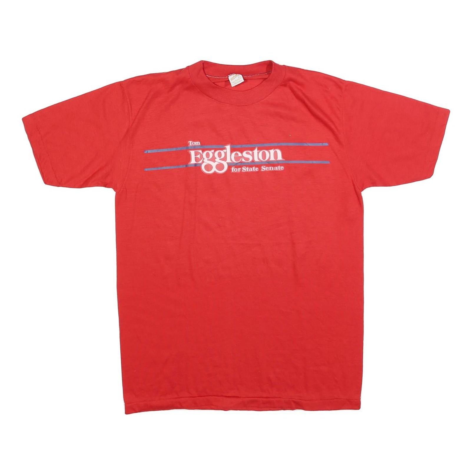 SPORTSWEAR Mens Red Tom Eggleston Political Campaign Graphic T-Shirt L Short Refurbished - N/A refurbished available on Cerqular