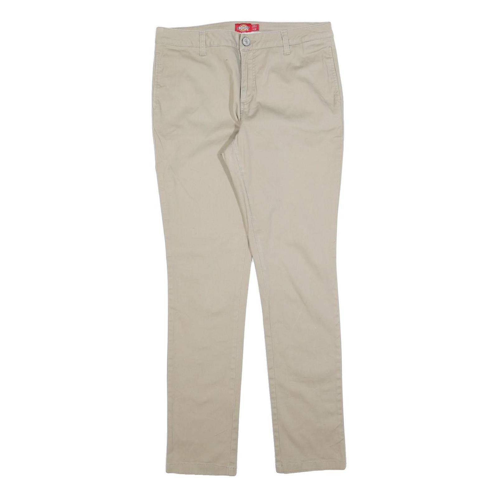 DICKIES Womens Cotton Blend Beige Slim Tapered Trousers W32 L30 Casual Workwear Refurbished - N/A refurbished available on Cerqular