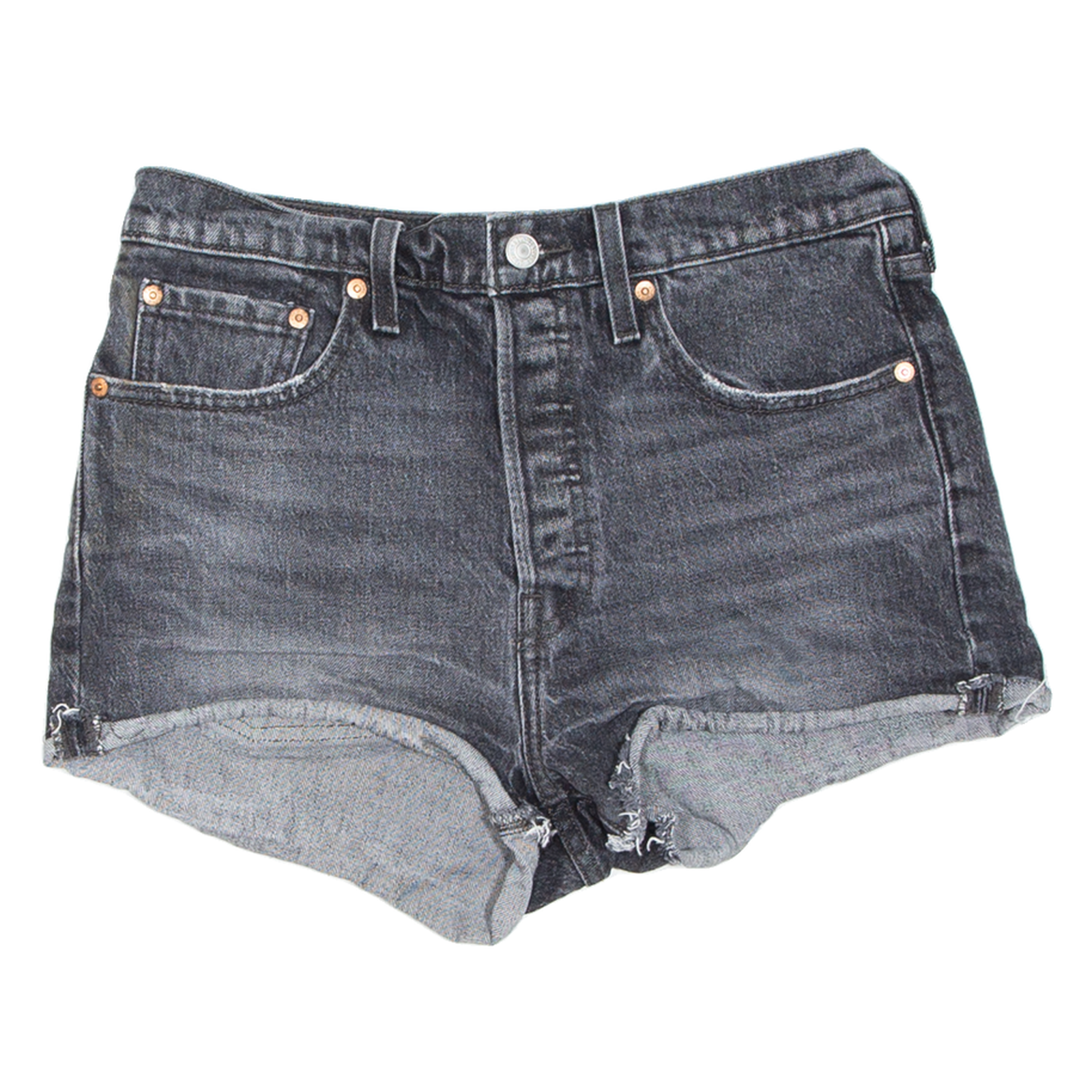 LEVI'S 501 BIG E Womens Denim Shorts Black Relaxed S W28 Refurbished - N/A refurbished available on Cerqular