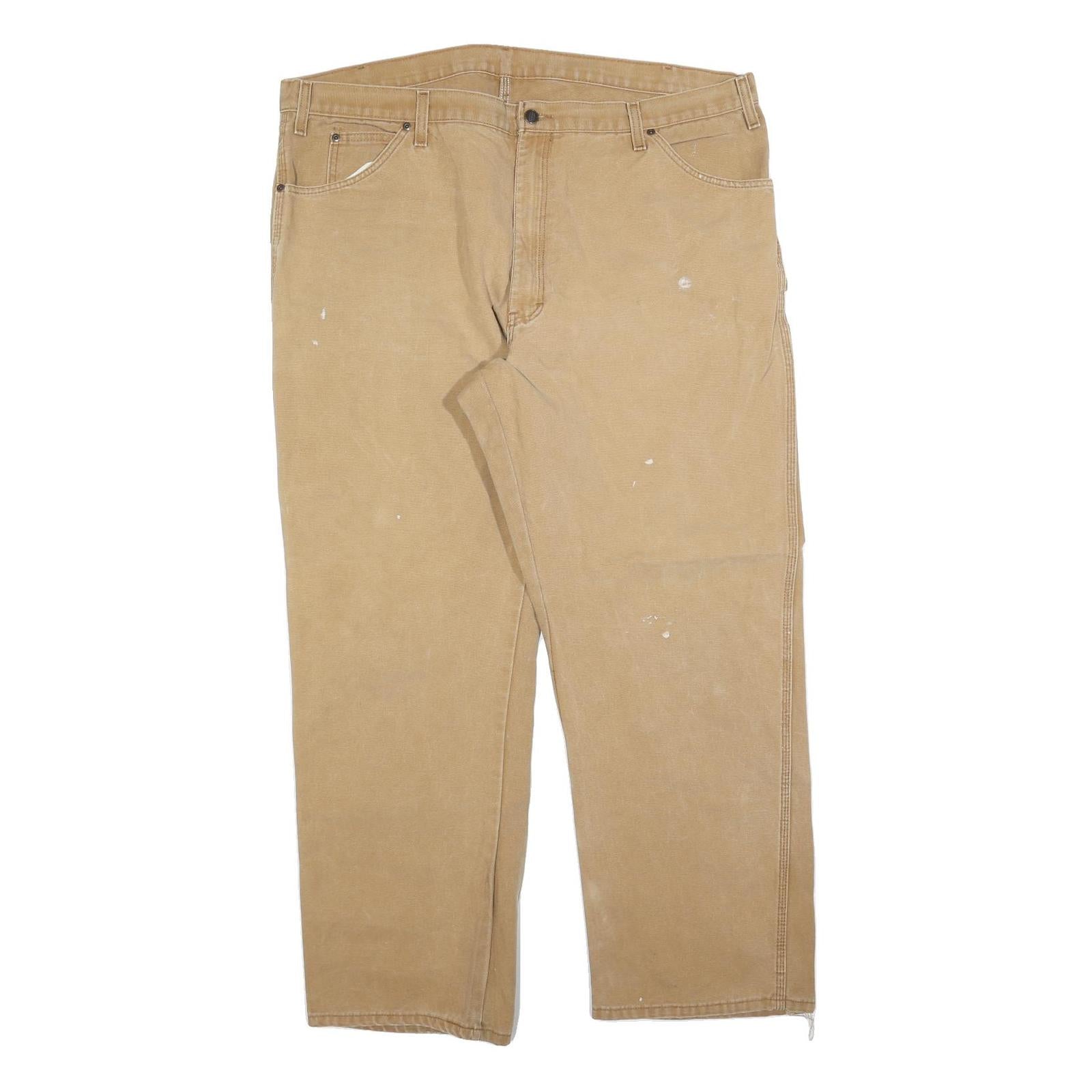 DICKIES Mens Jeans Beige Relaxed Loose Denim W44 L32 Workwear Utility Zip Refurbished - N/A refurbished available on Cerqular