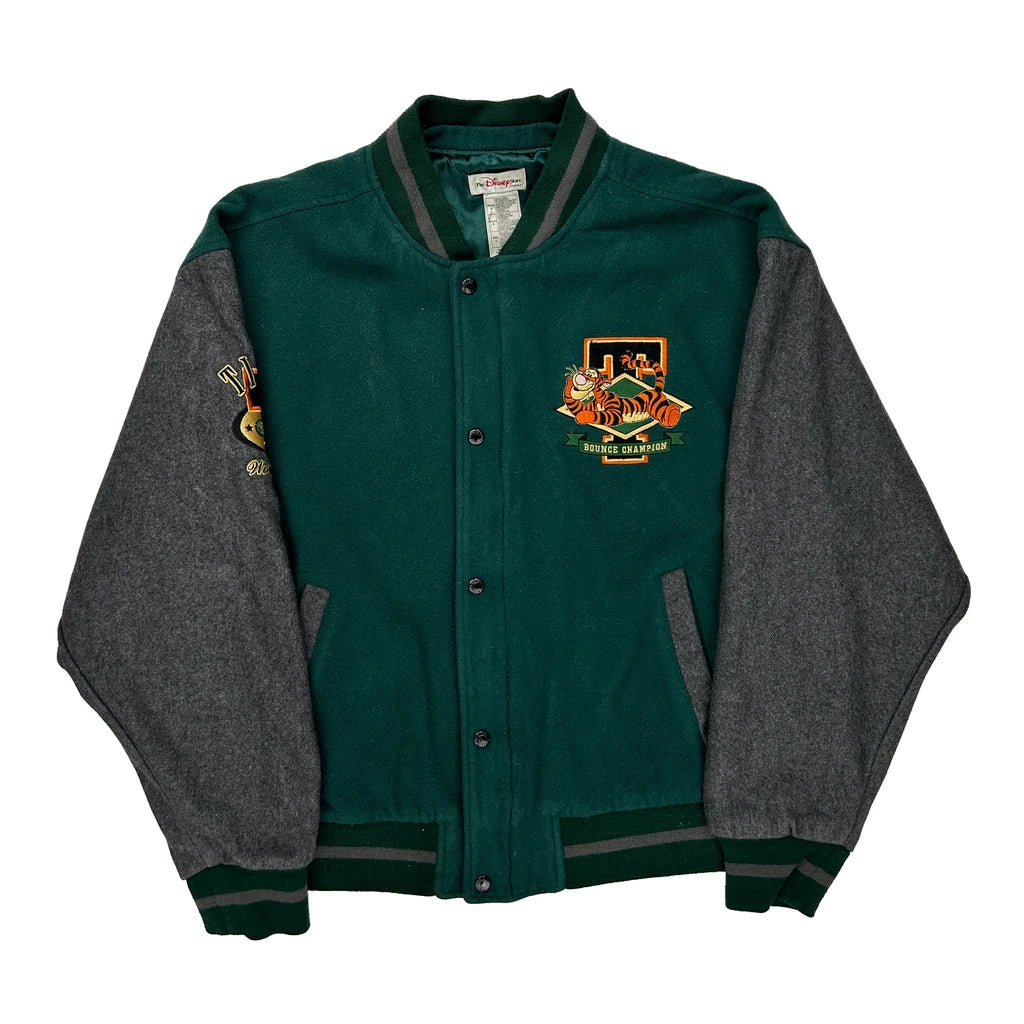 Buy Tigger Disney Cartoon Varsity Jacket - Large Green Polyester Refurbished - $120.59 Tigger Disney Cartoon Varsity Jacket - Large Green Polyester Refurbished - Thrifted (note: this is a term often used to describe second- refurbished available on Cerqular