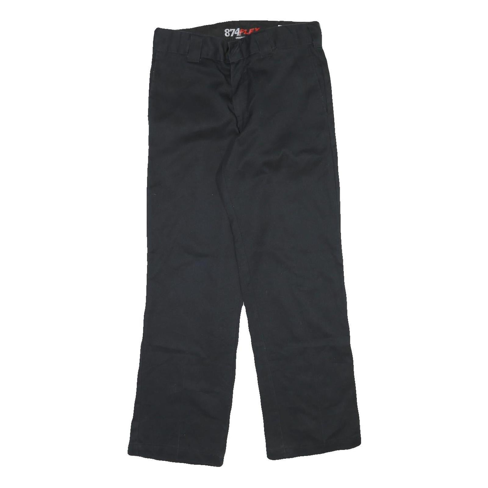 DICKIES Mens Black Cotton Blend Regular Straight Trousers W32 L30 Workwear Zip Refurbished - N/A refurbished available on Cerqular