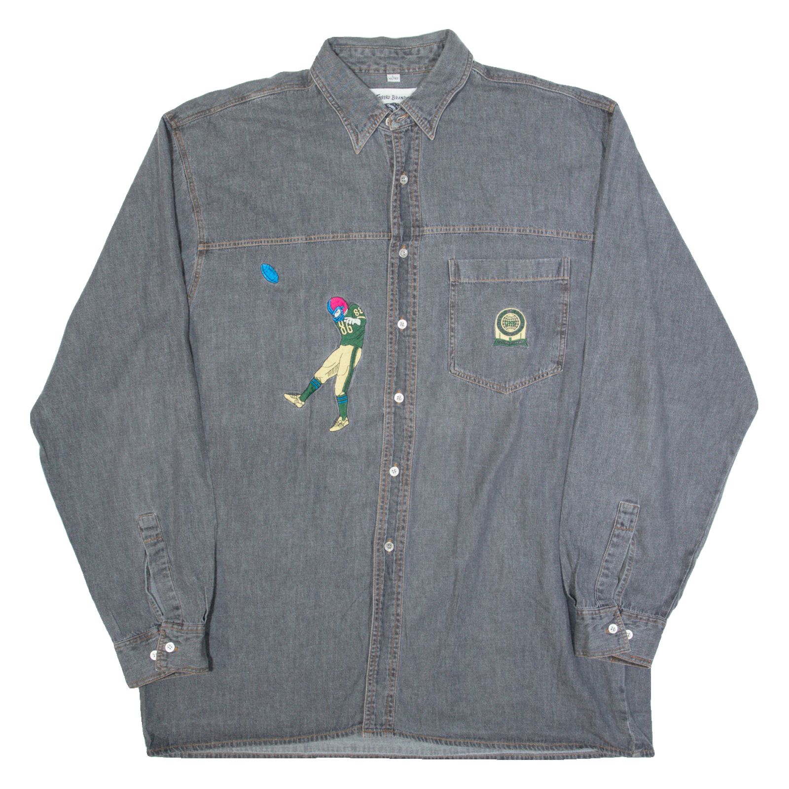 TORERO BRAND USA Mens Plain Shirt Grey 90s Long Sleeve L Refurbished - N/A refurbished available on Cerqular