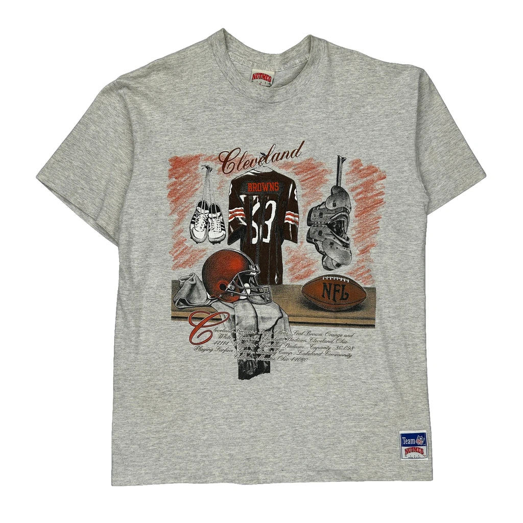 Cleveland Browns Nutmeg Single Stitch T-Shirt - XL Grey Cotton Refurbished - Thrifted (note: this is a term often used to describe second- refurbished available on Cerqular
