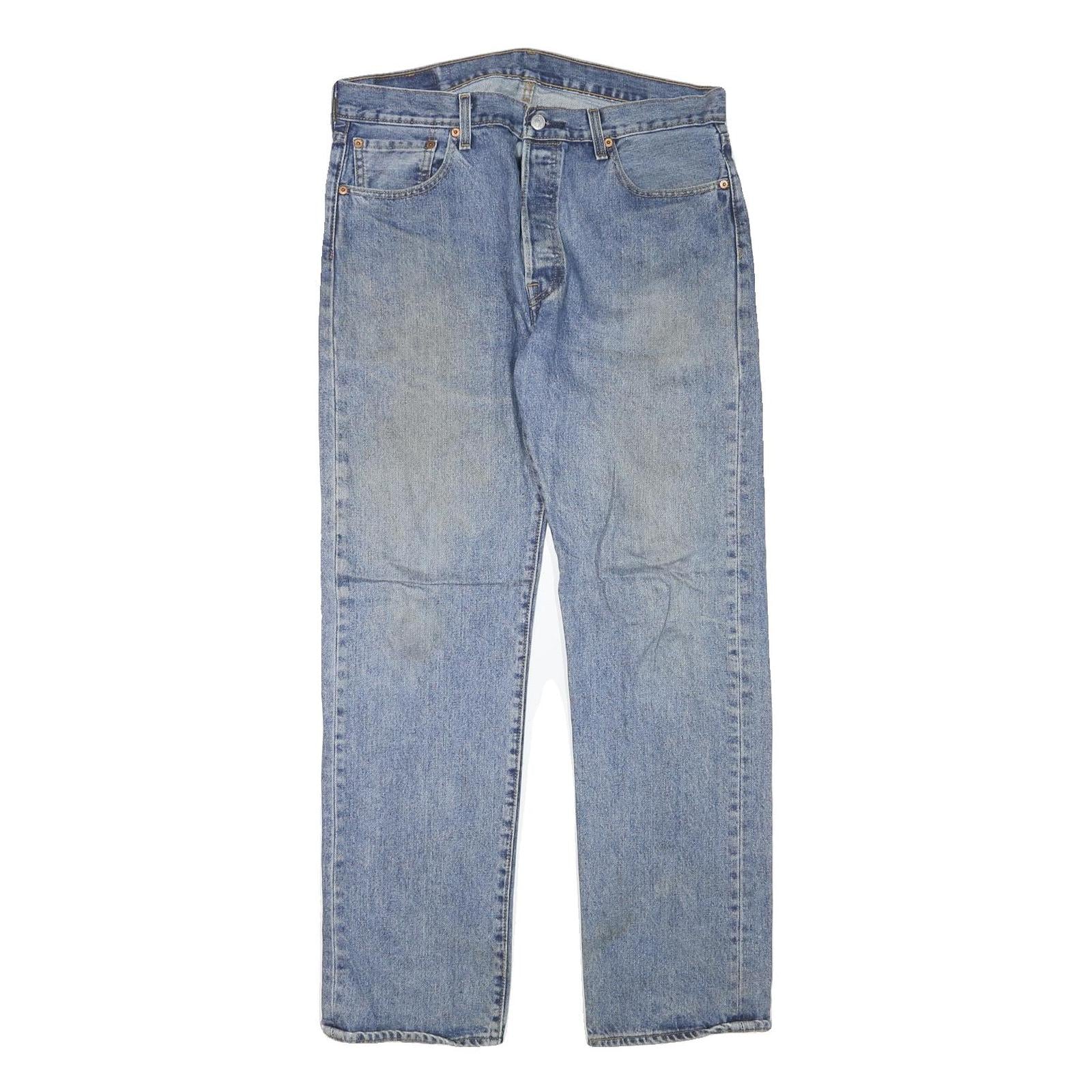 LEVI'S 501 Mens Jeans Blue Regular Straight Denim Medium W34 L31 Classic Cotton Refurbished - N/A refurbished available on Cerqular