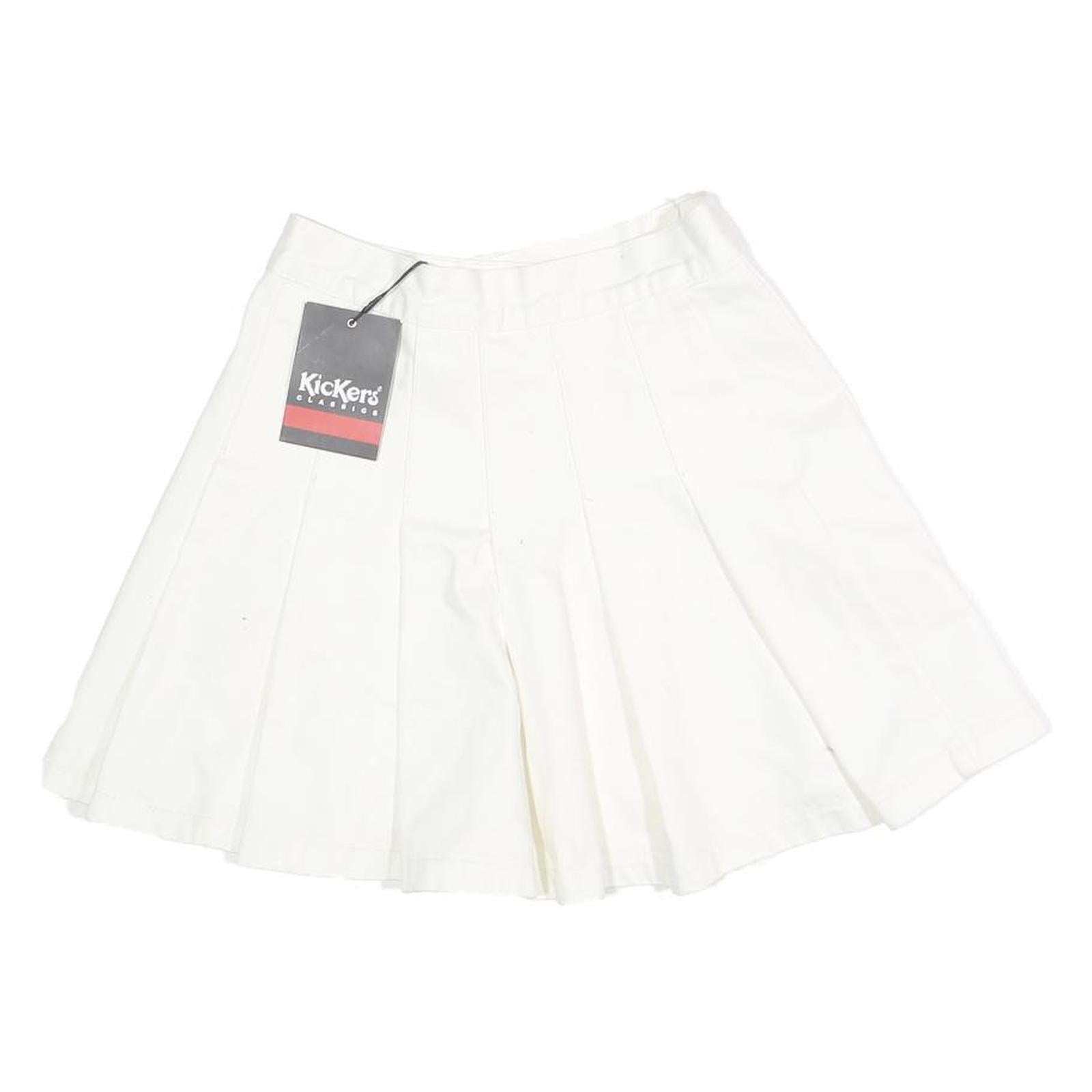 KICKERS Womens White Cotton Pleated Mini Skirt XS Lightweight Casual Summer Refurbished - N/A refurbished available on Cerqular
