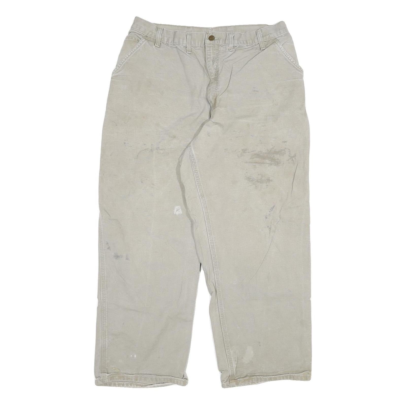 CARHARTT Mens Relaxed Beige Denim W32 L27 Workwear Zip Closure Jeans Refurbished - N/A refurbished available on Cerqular