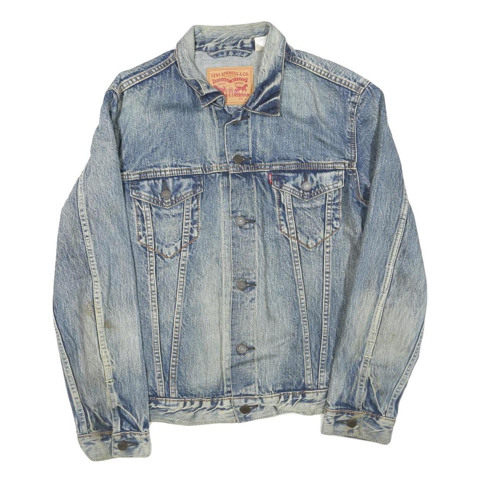 LEVI'S Mens Blue Denim Jacket L Cotton Blend Button Closure Classic Refurbished - N/A refurbished available on Cerqular
