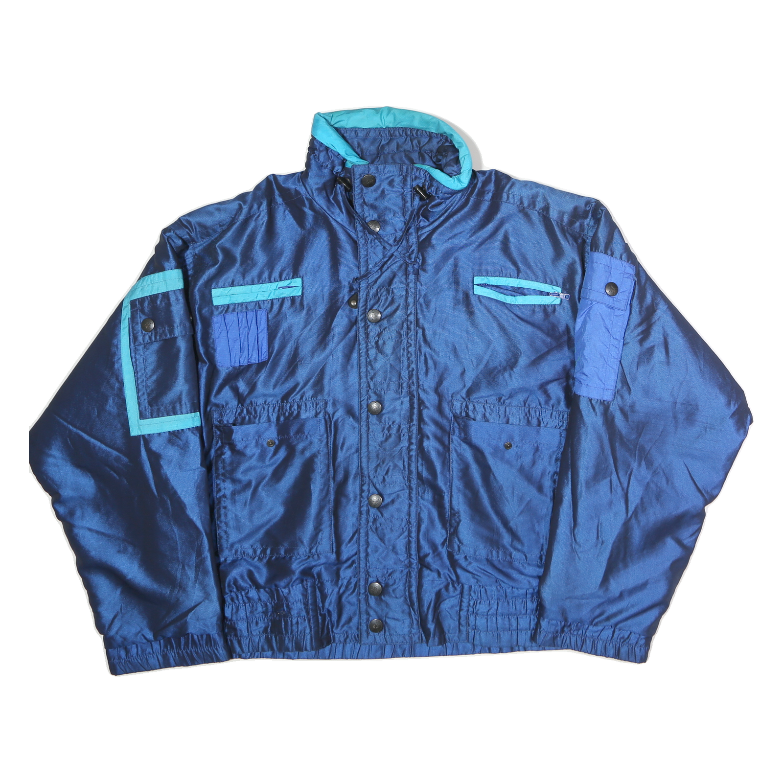 KAELIN Mens Blue Nylon Zip Jacket XL Colourblock Outdoor Lightweight Refurbished - N/A refurbished available on Cerqular