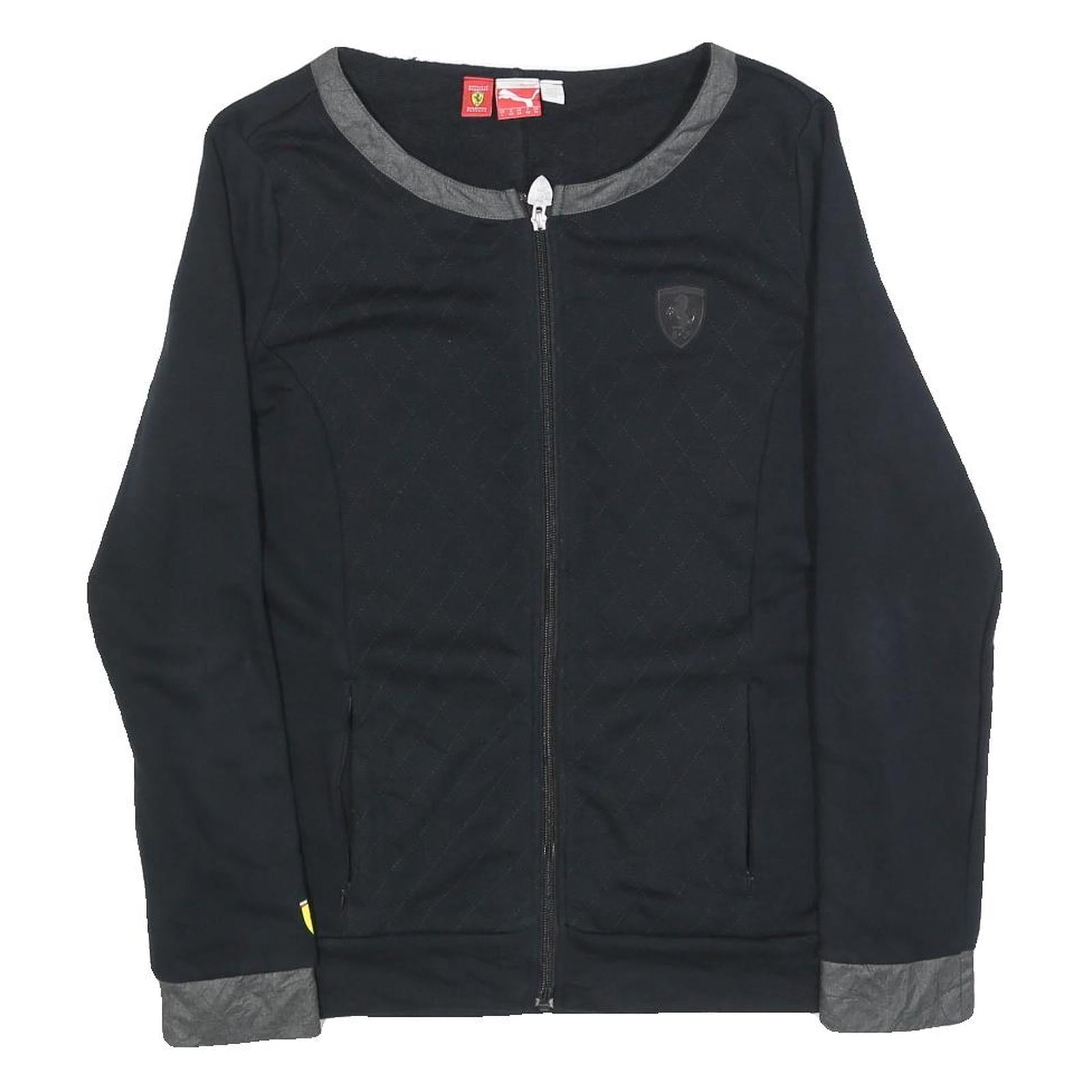 PUMA Womens Black Jacket UK 14 Cotton Blend Zip Plain Lightweight Casual Refurbished - N/A refurbished available on Cerqular