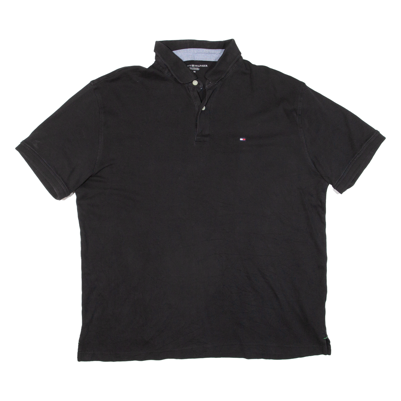 TOMMY HILFIGER Mens Polo Shirt Black L Refurbished - N/A refurbished available on Cerqular