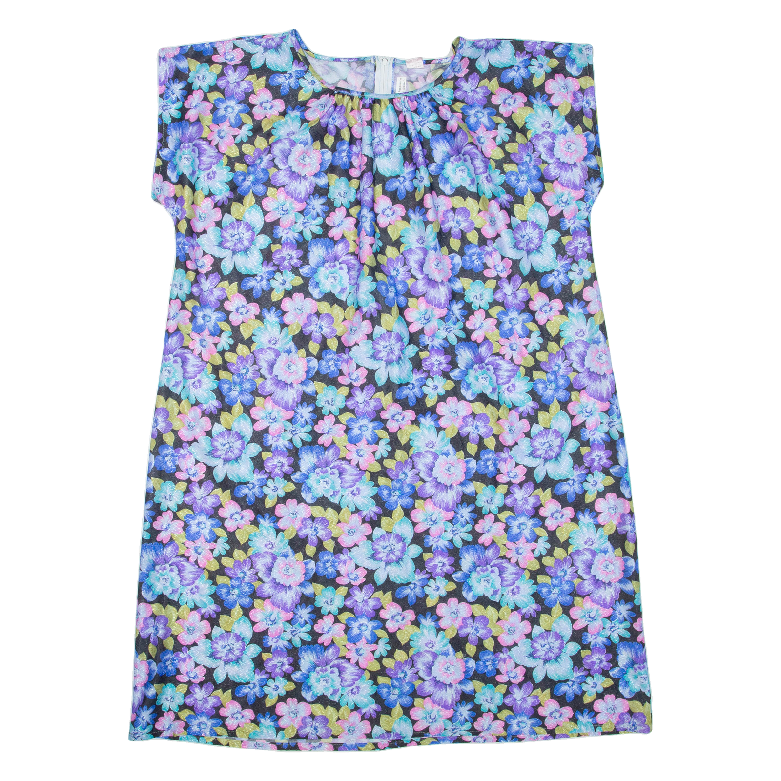 Womens Shift Dress Blue Floral Short Sleeve Knee Length XL Refurbished - N/A refurbished available on Cerqular