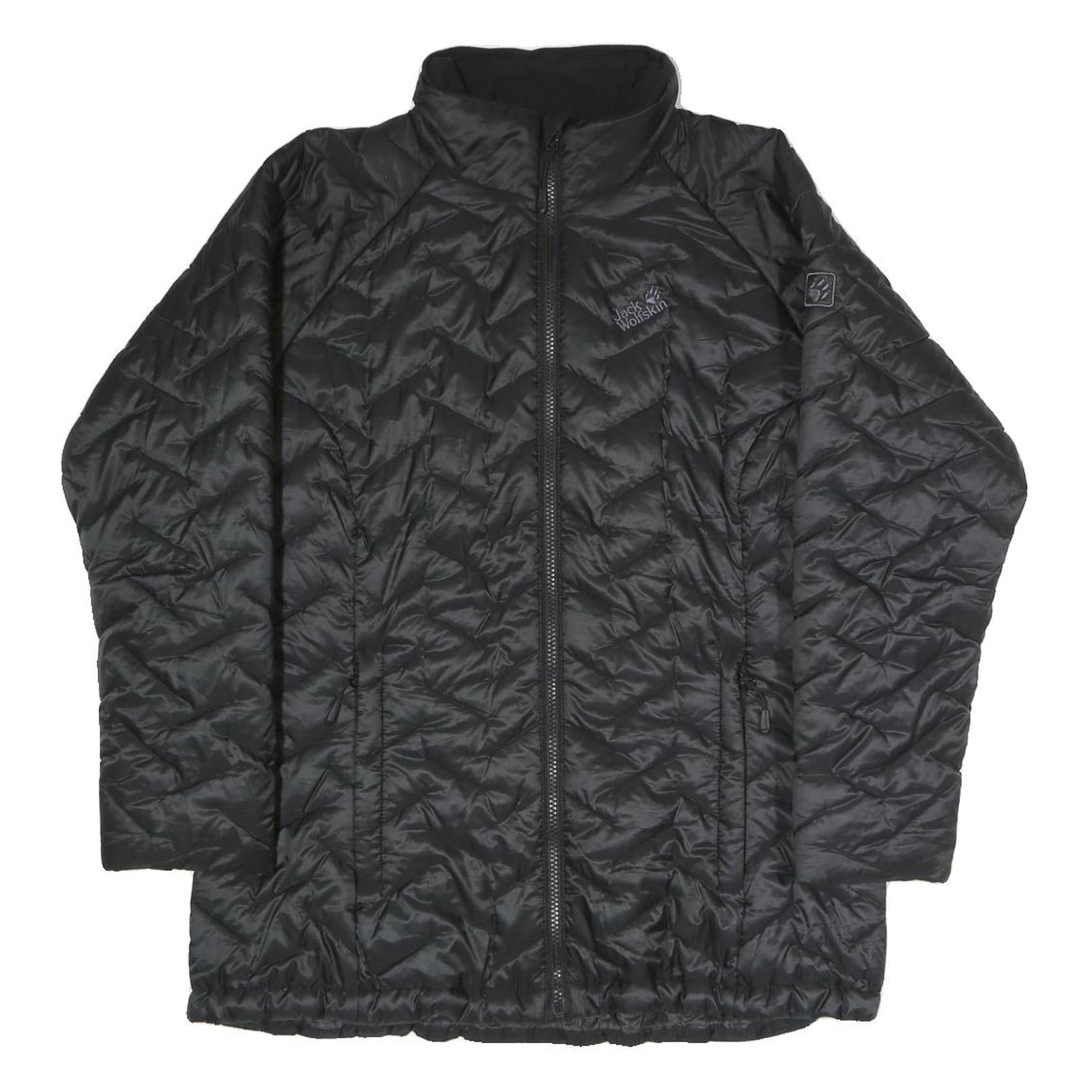 JACK WOLFSKIN Womens Black Outdoor Jacket UK 14 Polyester Blend Quilted Zip Refurbished - N/A refurbished available on Cerqular