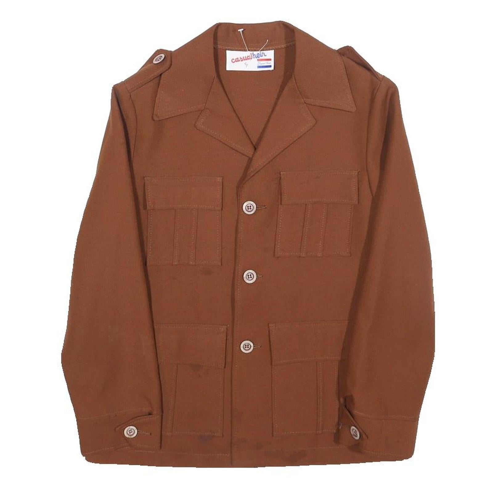 CASUAL HEIN Womens Brown Button Jacket S Polyester Plain Comfortable Stylish Refurbished - N/A refurbished available on Cerqular