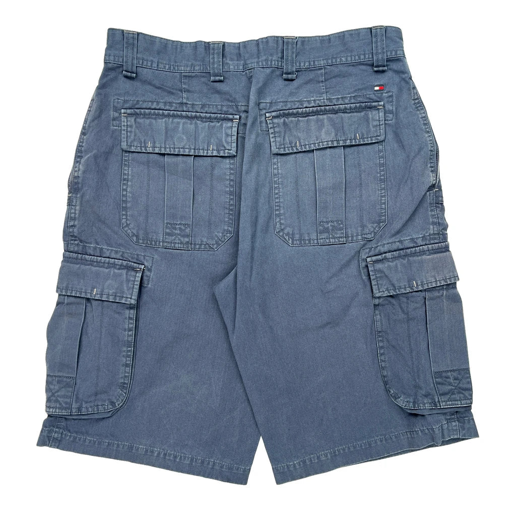 Tommy Hilfiger Cargo Shorts - 32W 10L Blue Cotton Refurbished - Thrifted (note: this is a term often used to describe second- refurbished available on Cerqular