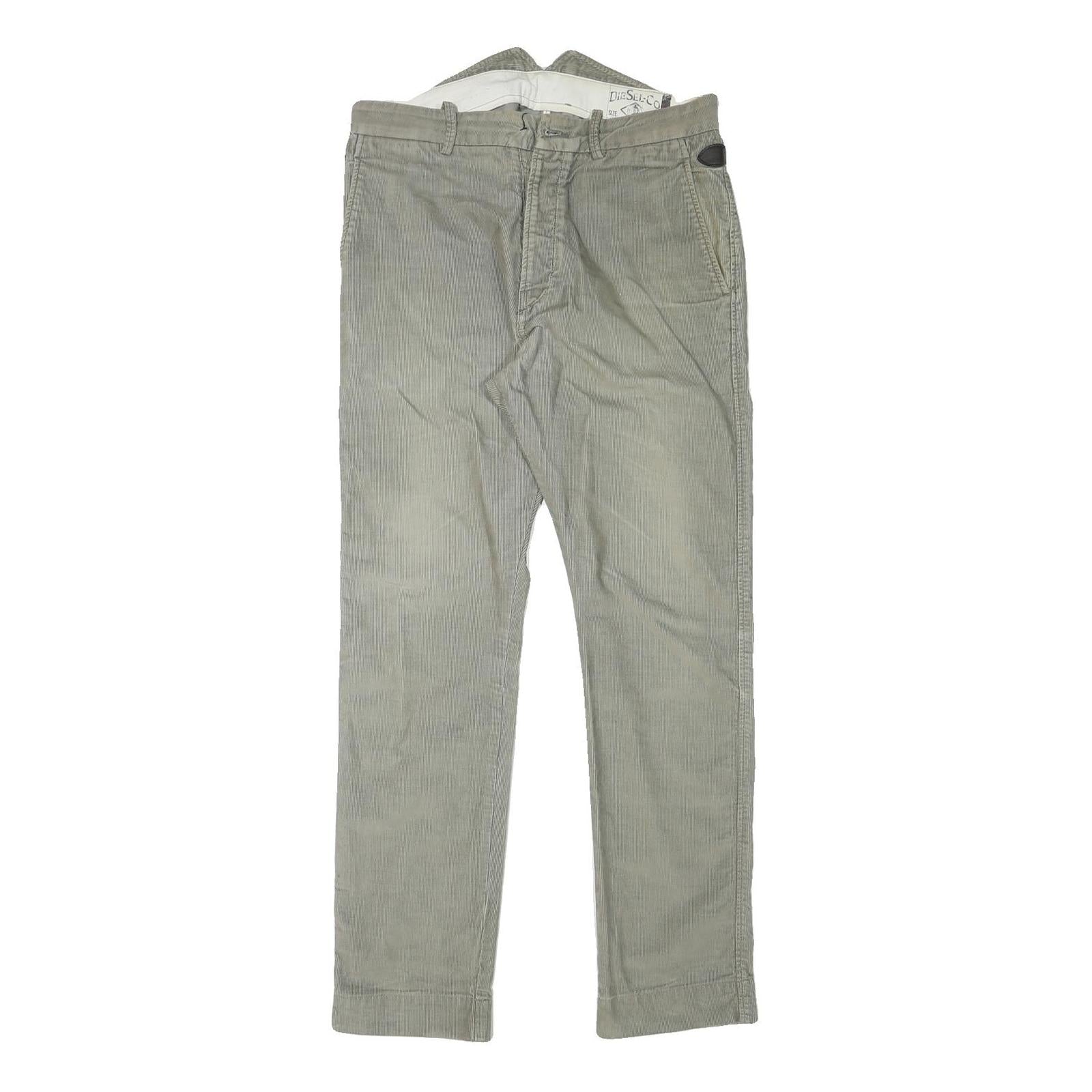 DIESEL Mens Slim Cotton Blend Green Zip Trousers W32 L31 Stylish Casual Fit Refurbished - N/A refurbished available on Cerqular