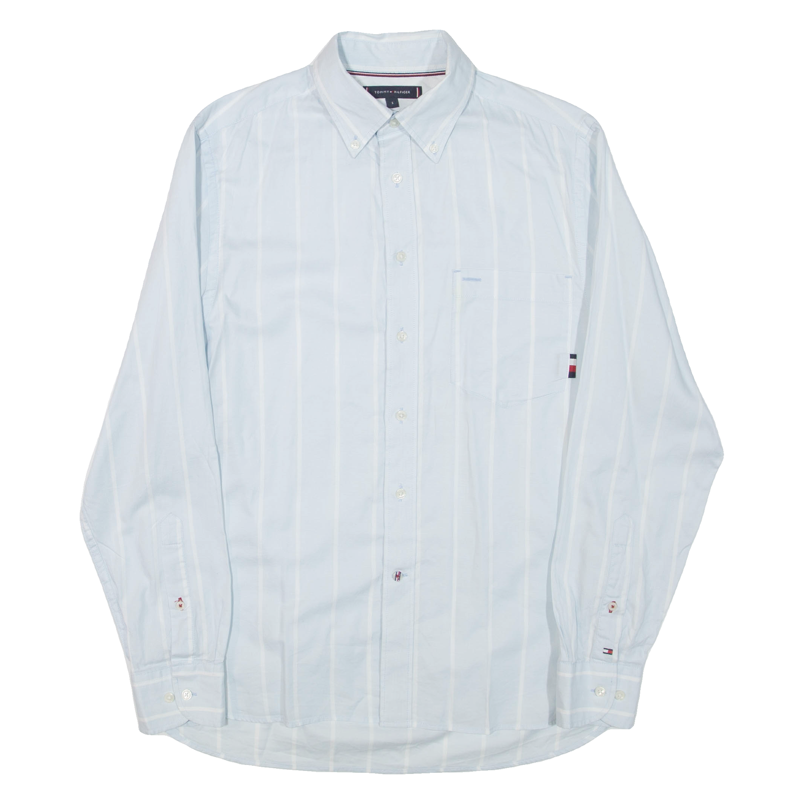 TOMMY HILFIGER Mens Shirt Blue Striped Long Sleeve S Refurbished - N/A refurbished available on Cerqular