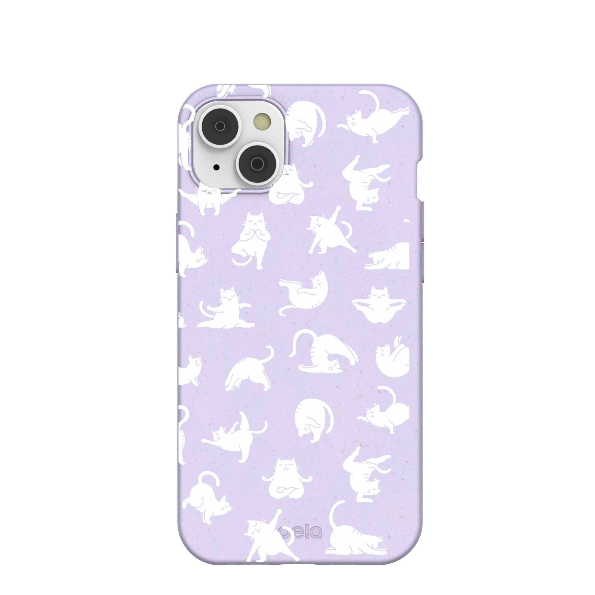 Lavender Yoga Cat iPhone 14 Plus Case Refurbished - Pela Case refurbished available on Cerqular