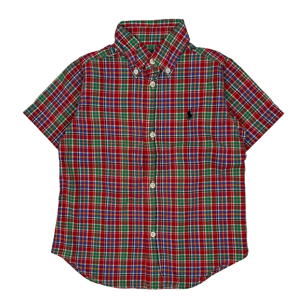 Age 2 Ralph Lauren Checked Short Sleeve Shirt - 2XS Multicoloured Cotton Refurbished - Thrifted (note: this is a term often used to describe second- refurbished available on Cerqular