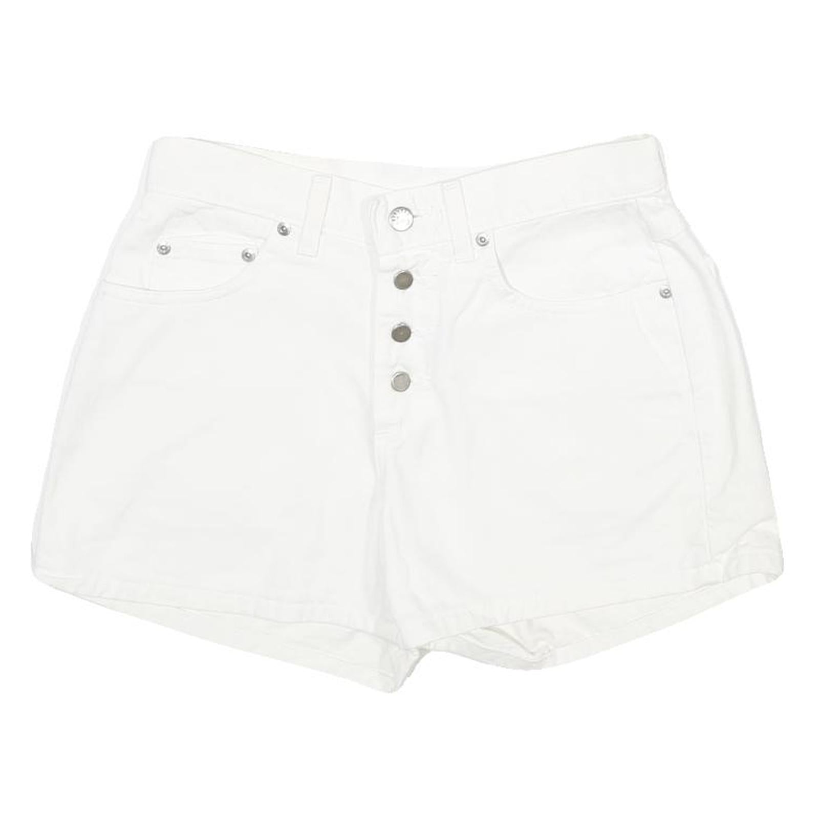 LEE Womens White Cotton Classic Casual Shorts Size S W28 Button Fly Refurbished - N/A refurbished available on Cerqular