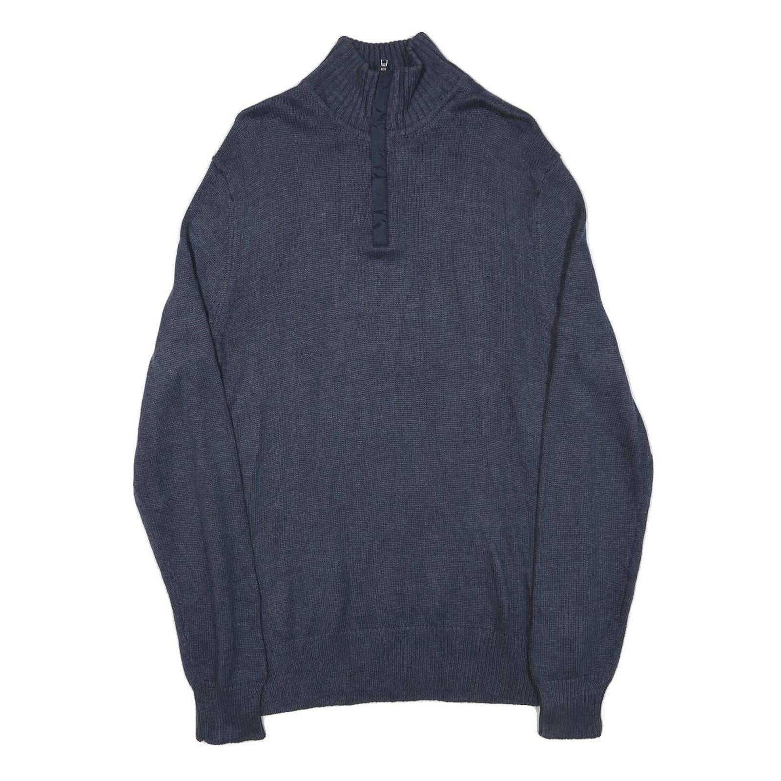 CALVIN KLEIN Mens Blue Plain Pullover Roll Neck Basic Knit M Cotton Blend Jumper Refurbished - N/A refurbished available on Cerqular