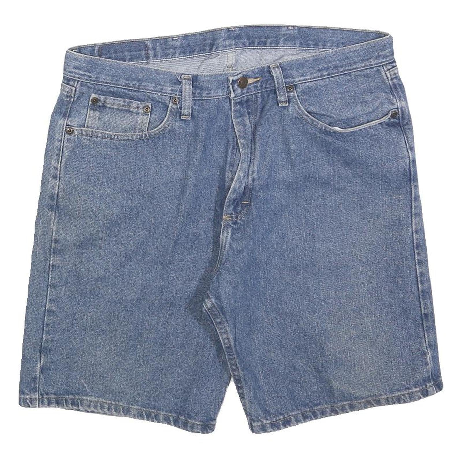 WRANGLER Mens Denim Blue Shorts L W36 Classic Cotton Blend Casual Style Refurbished - N/A refurbished available on Cerqular