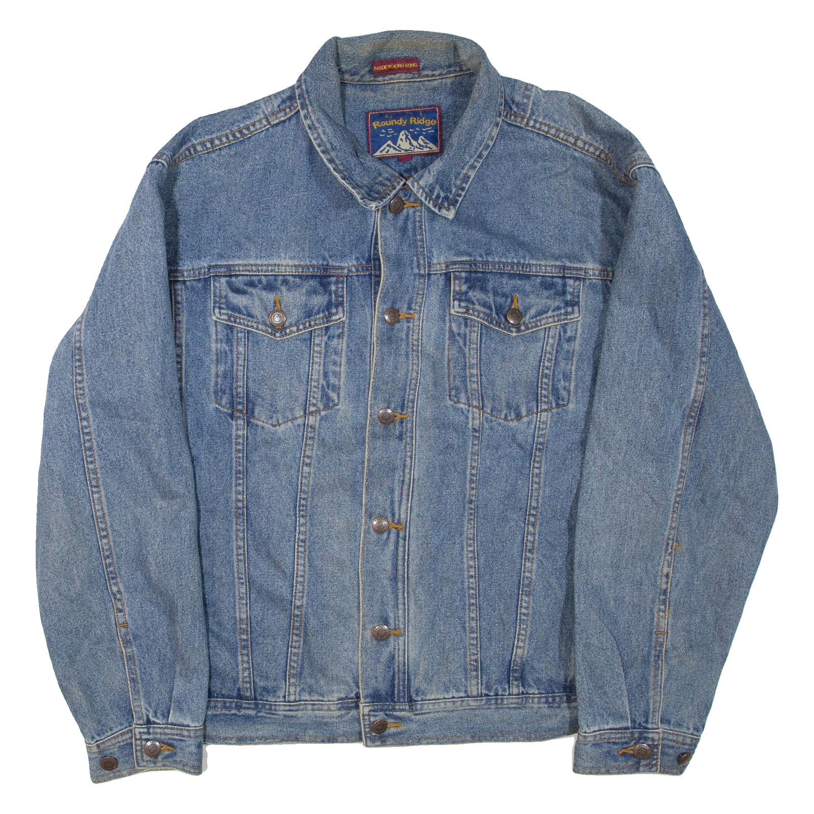 ROUNDY RIDGE Mens Denim Jacket Blue L Refurbished - N/A refurbished available on Cerqular