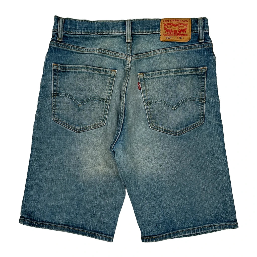 569 Levis Denim Shorts - 33W 11L Blue Cotton Refurbished - Thrifted (note: this is a term often used to describe second- refurbished available on Cerqular