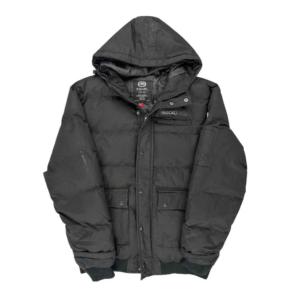 Ecko Unltd Puffer - XL Black Polyester Refurbished - Thrifted (note: this is a term often used to describe second- refurbished available on Cerqular
