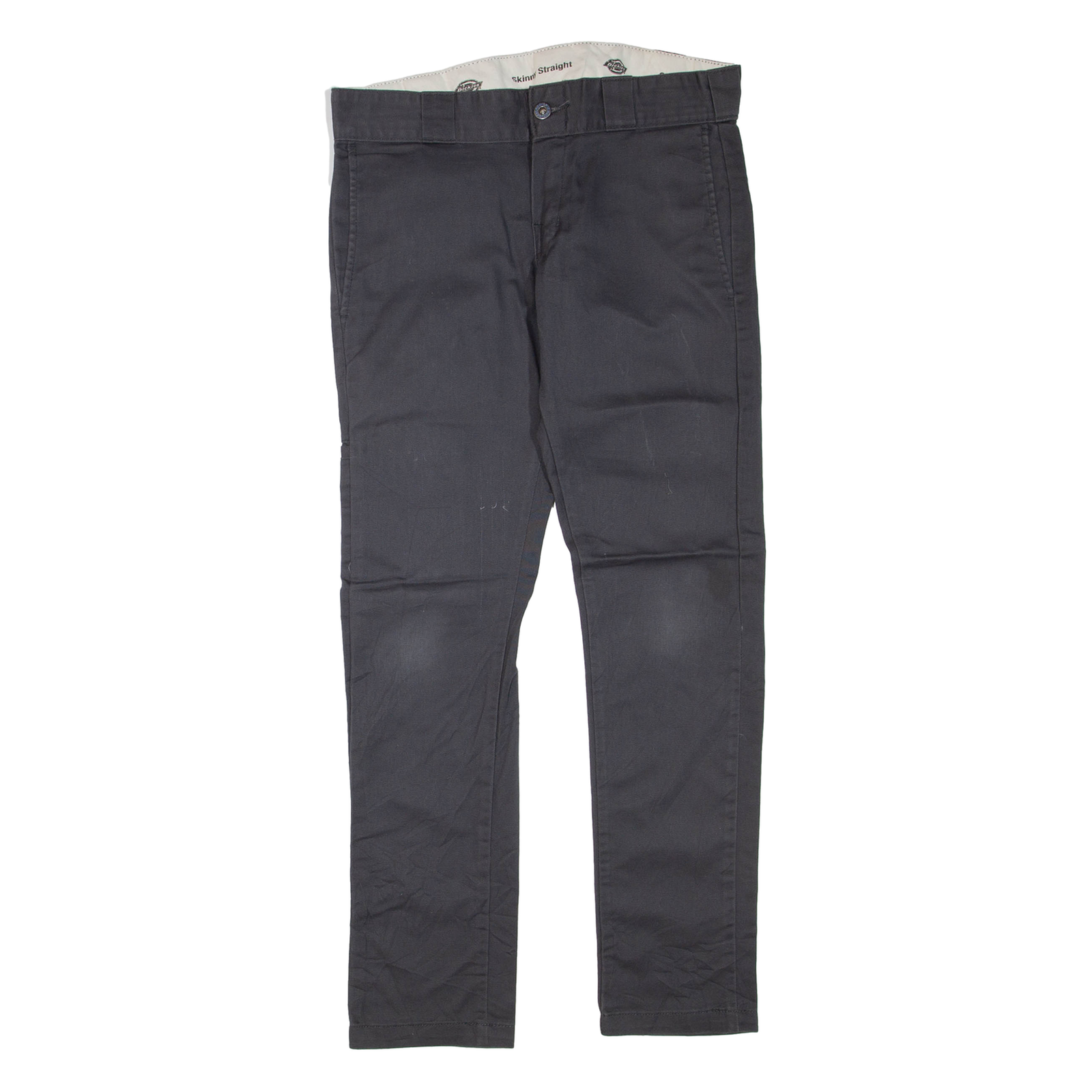 DICKIES Chino Mens Trousers Grey Slim Straight W32 L30 Refurbished - N/A refurbished available on Cerqular