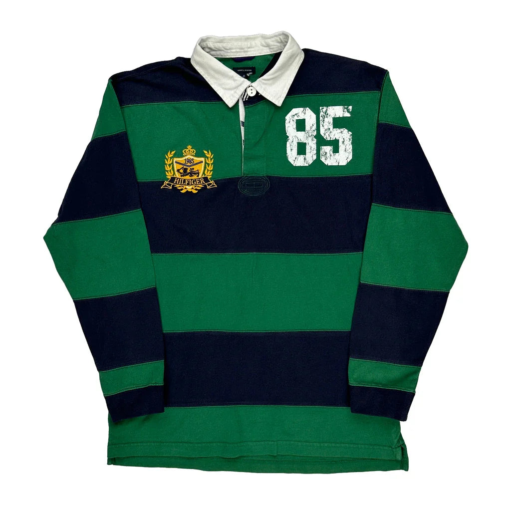 Buy Tommy Hilfiger Striped Rugby Shirt - XL White Cotton Refurbished - $60.29 Tommy Hilfiger Striped Rugby Shirt - XL White Cotton Refurbished - Thrifted (note: this is a term often used to describe second- refurbished available on Cerqular