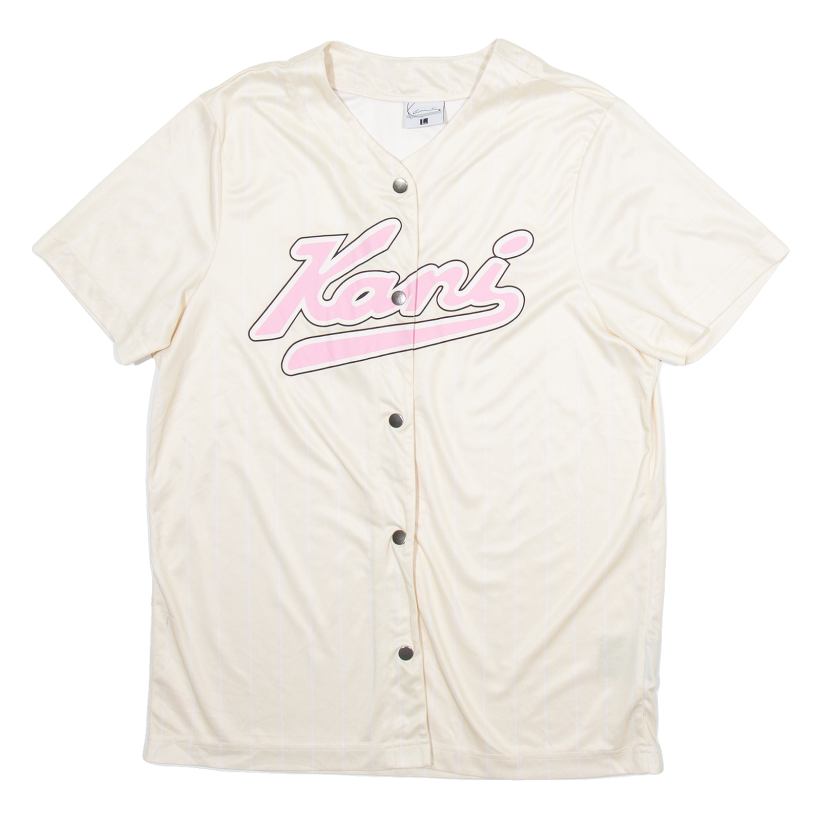 KARL KANI Mens Jersey Beige Button Neck L Refurbished - N/A refurbished available on Cerqular